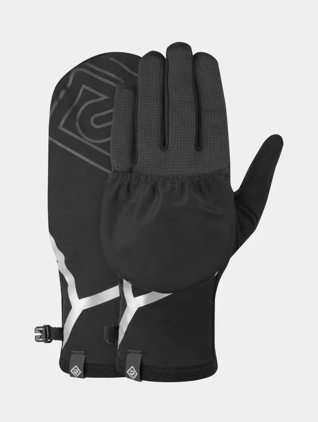 Ronhill Wind-Block Guanti Running Convertibili Neri
