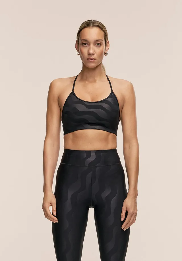 Casall Sleek Strappy reggiseno sportivo Black Geo sostegno medio
