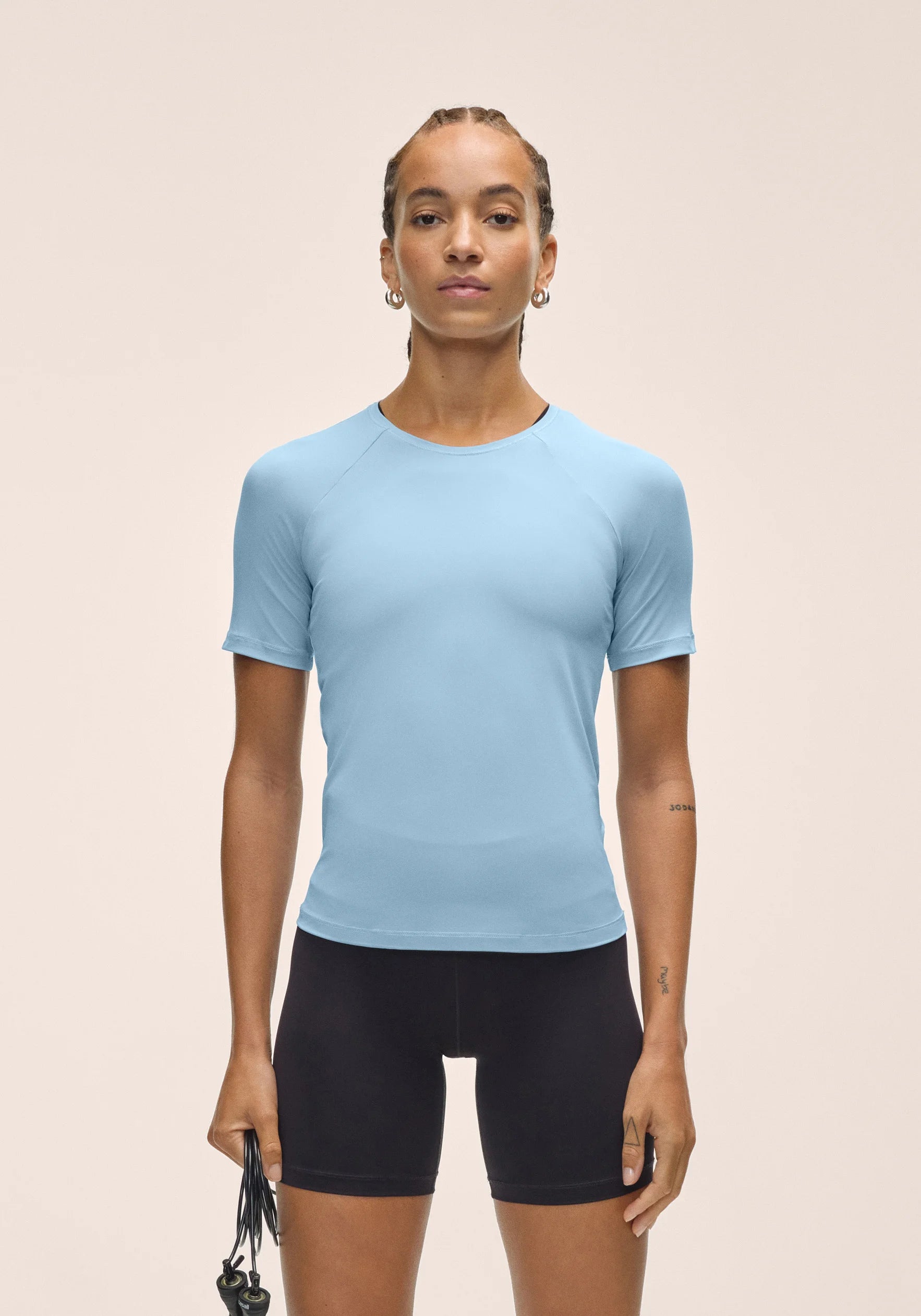 Casall Essential Tee maglietta tecnica blu laguna traspirante