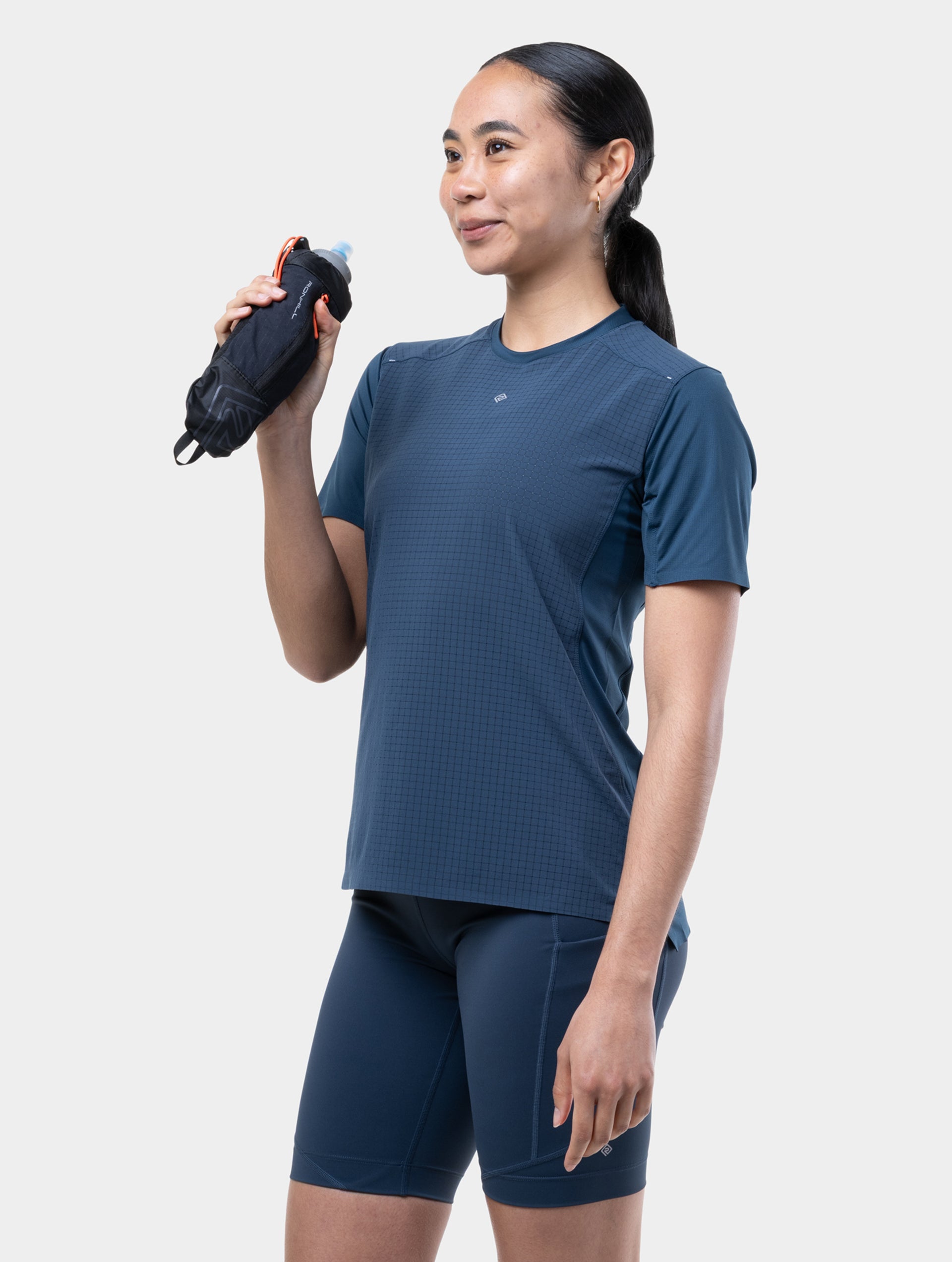 Ronhill SoftFlask borraccia running 500ml nera con tasca