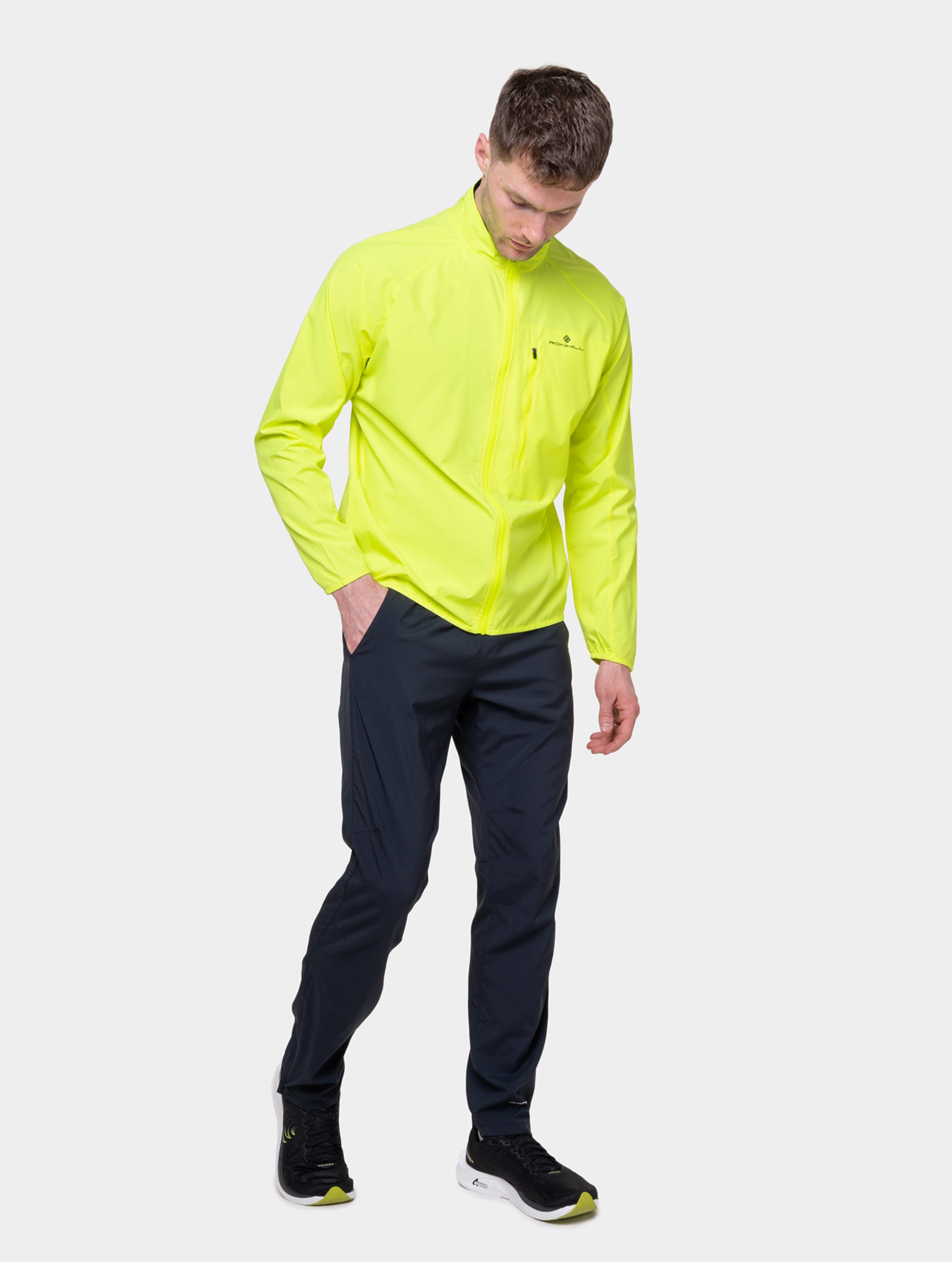 Ronhill Core giacca running uomo giallo fluo traspirante