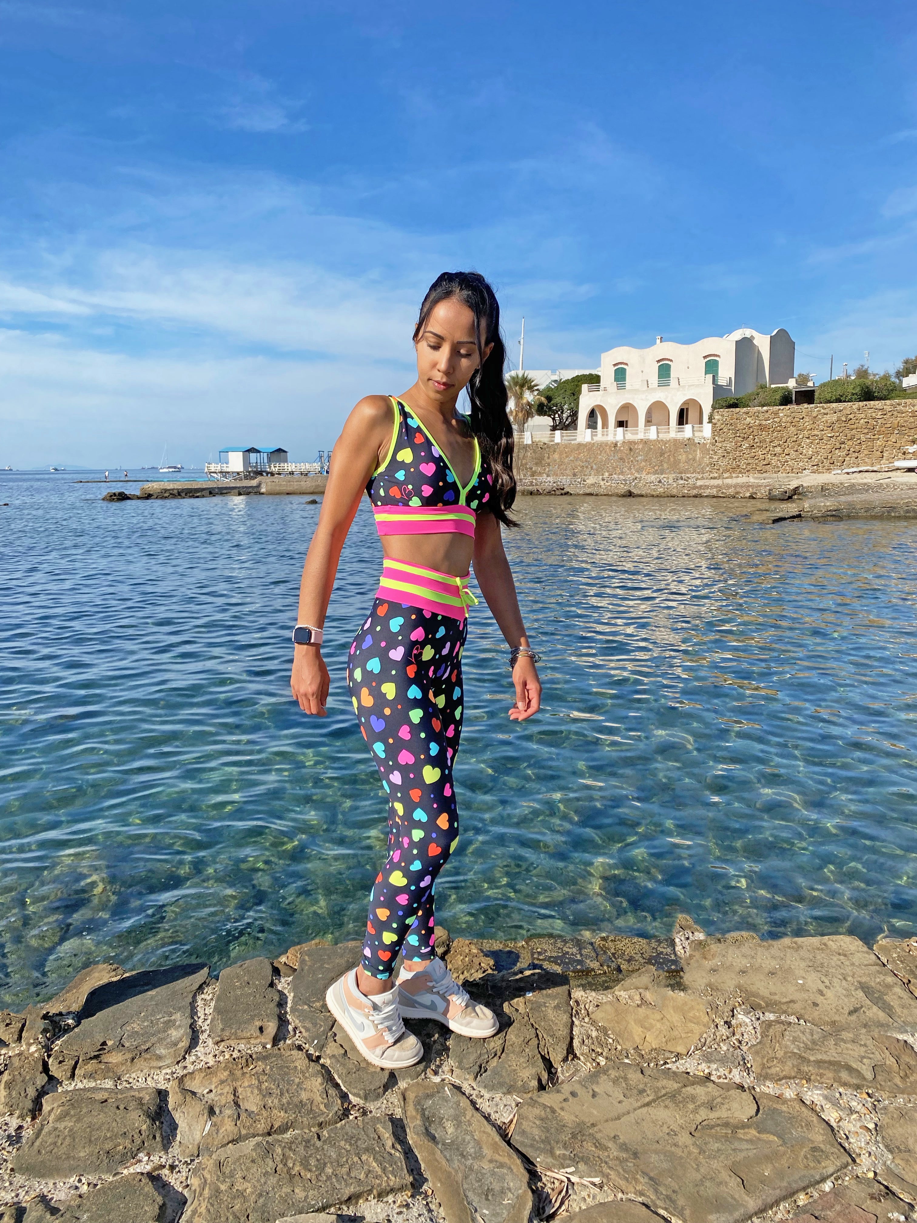 VB Cuori legging sportivo fantasia a cuori