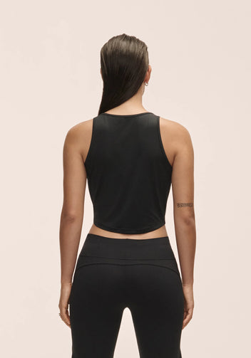 Casall Laser Mesh Crop Top sportivo nero traspirante