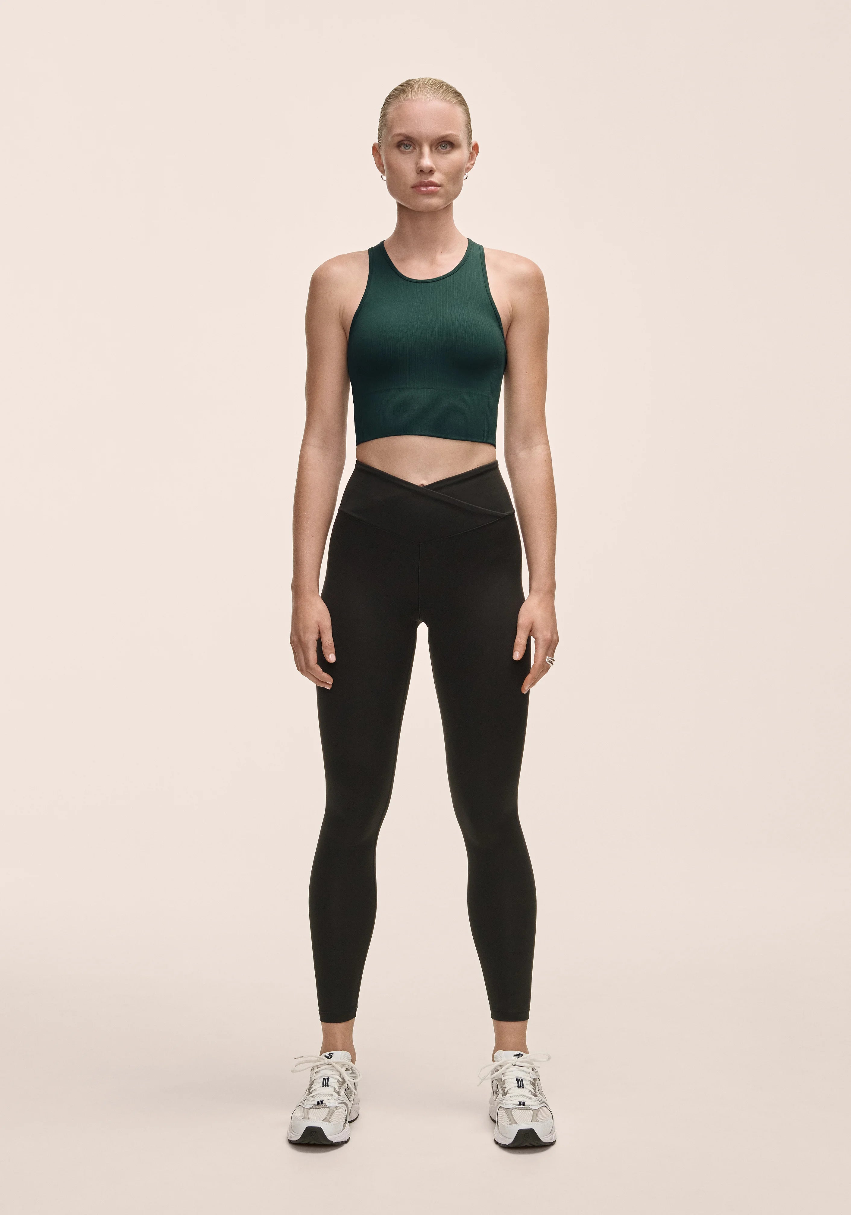 Casall Overlap High Waist Tights leggings neri modellanti