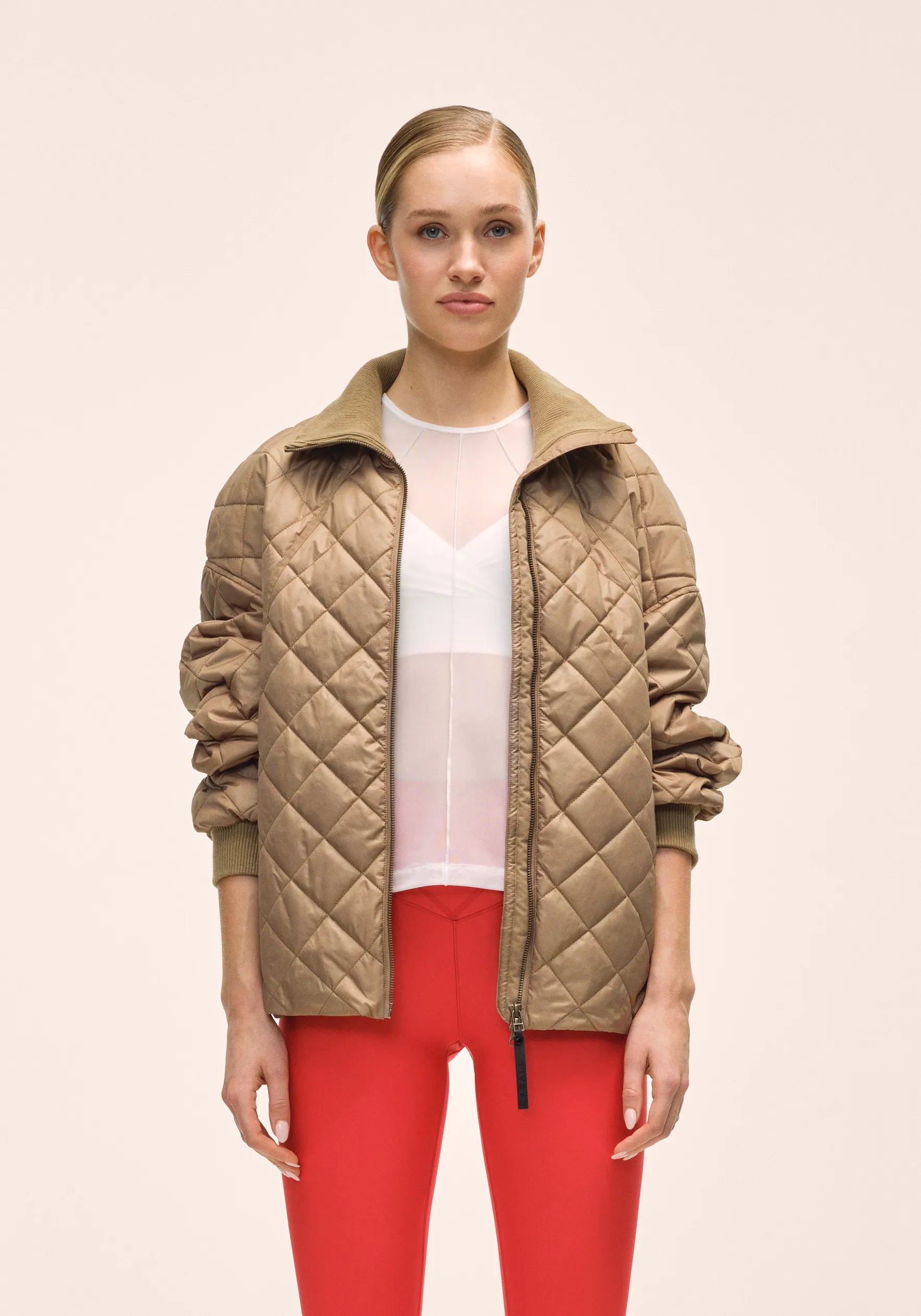 Casall Nordic Quilted giacca trapuntata light khaki idrorepellente