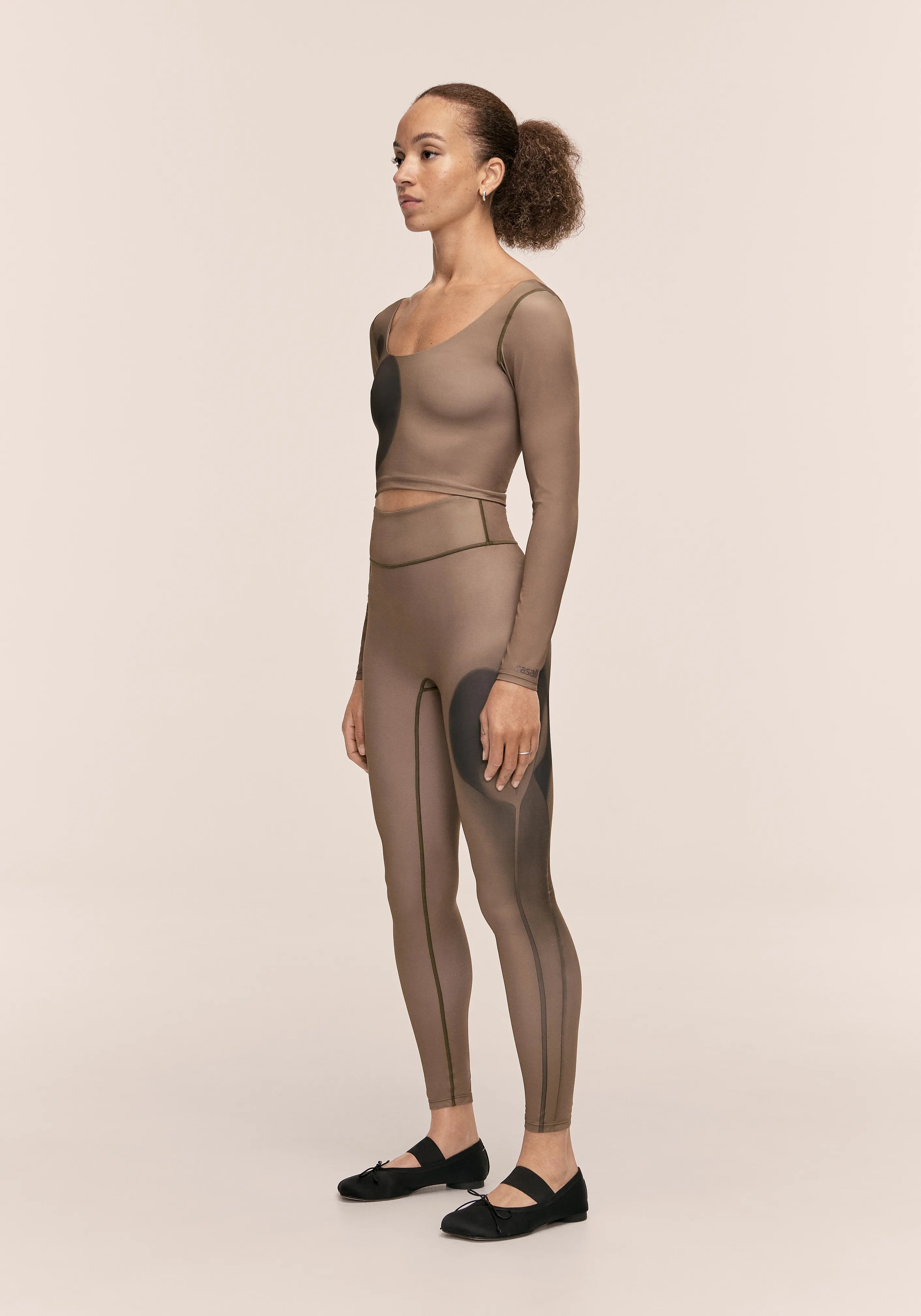 Casall Aura Flower Leggings Aura Lt Khaki per yoga