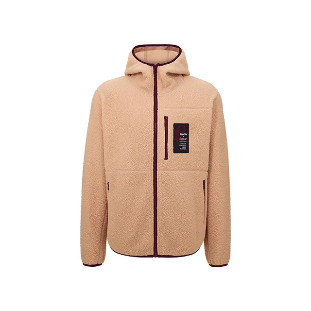 L'Eroica Monte pile con cappuccio tasche zip caldo