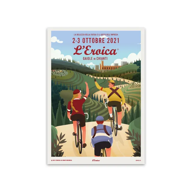 L'Eroica Poster Gaiole 2021 illustrazione ufficiale evento