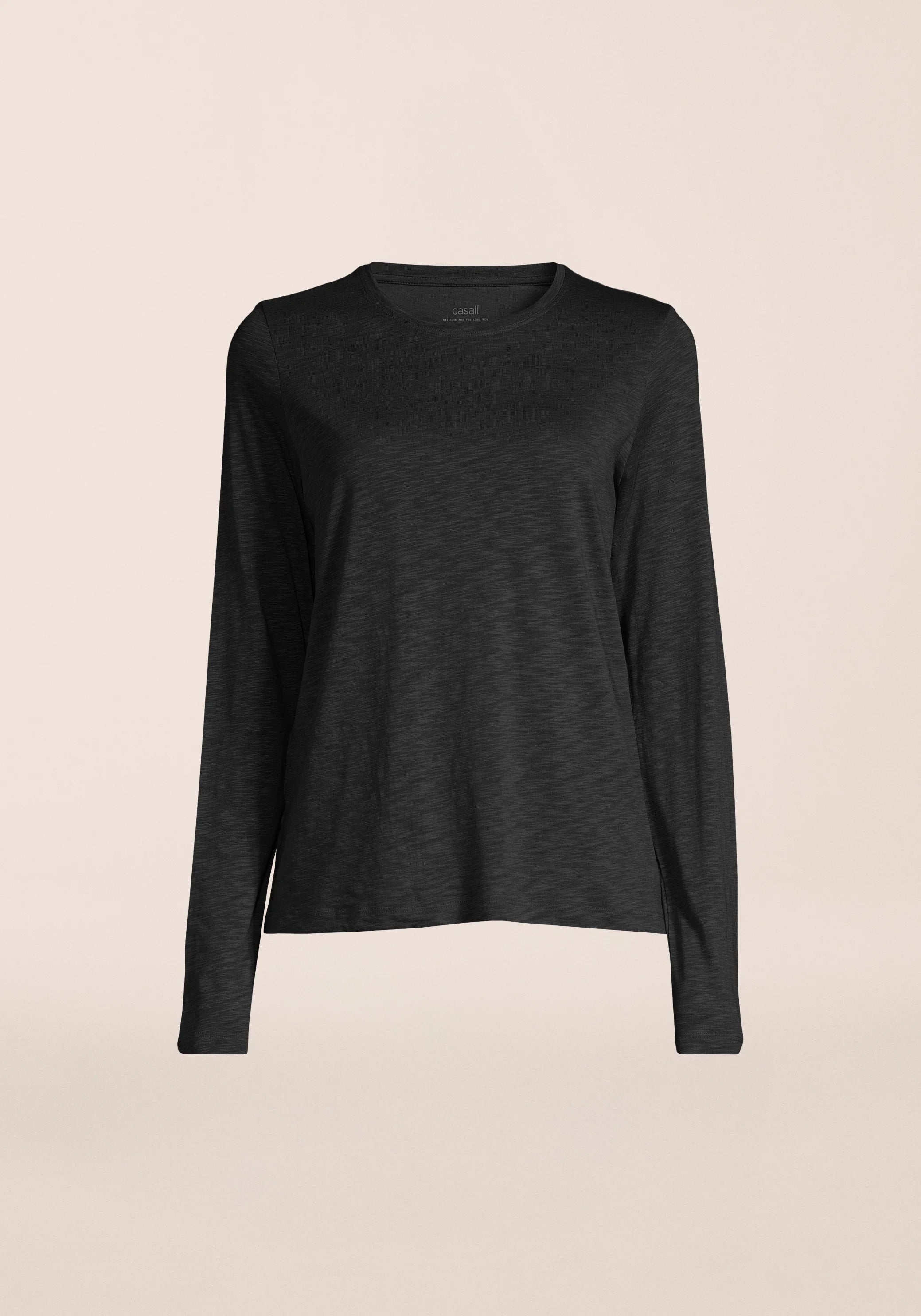 Casall Soft Texture Long Sleeve maglia Nera Tencel morbida