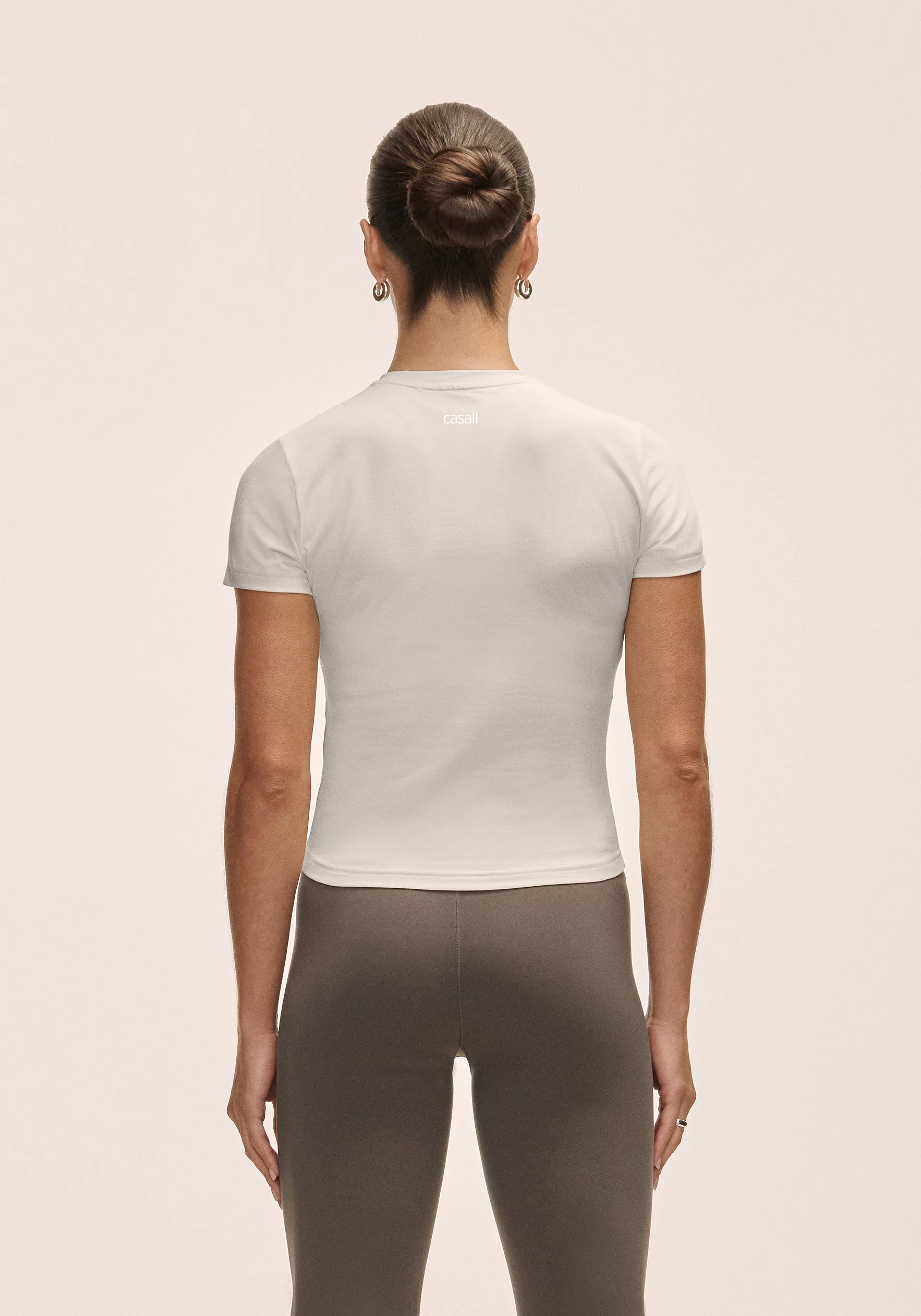 Casall Cotton Blend Slim Tee maglia bianca slim
