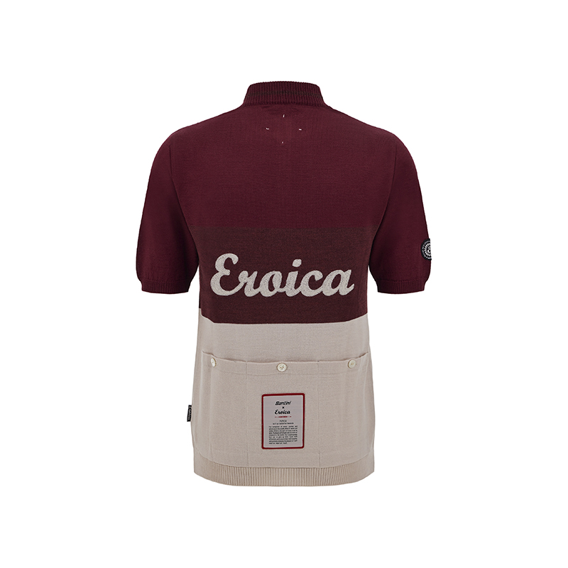 L'Eroica Vento maglia lana bordeaux ricamata