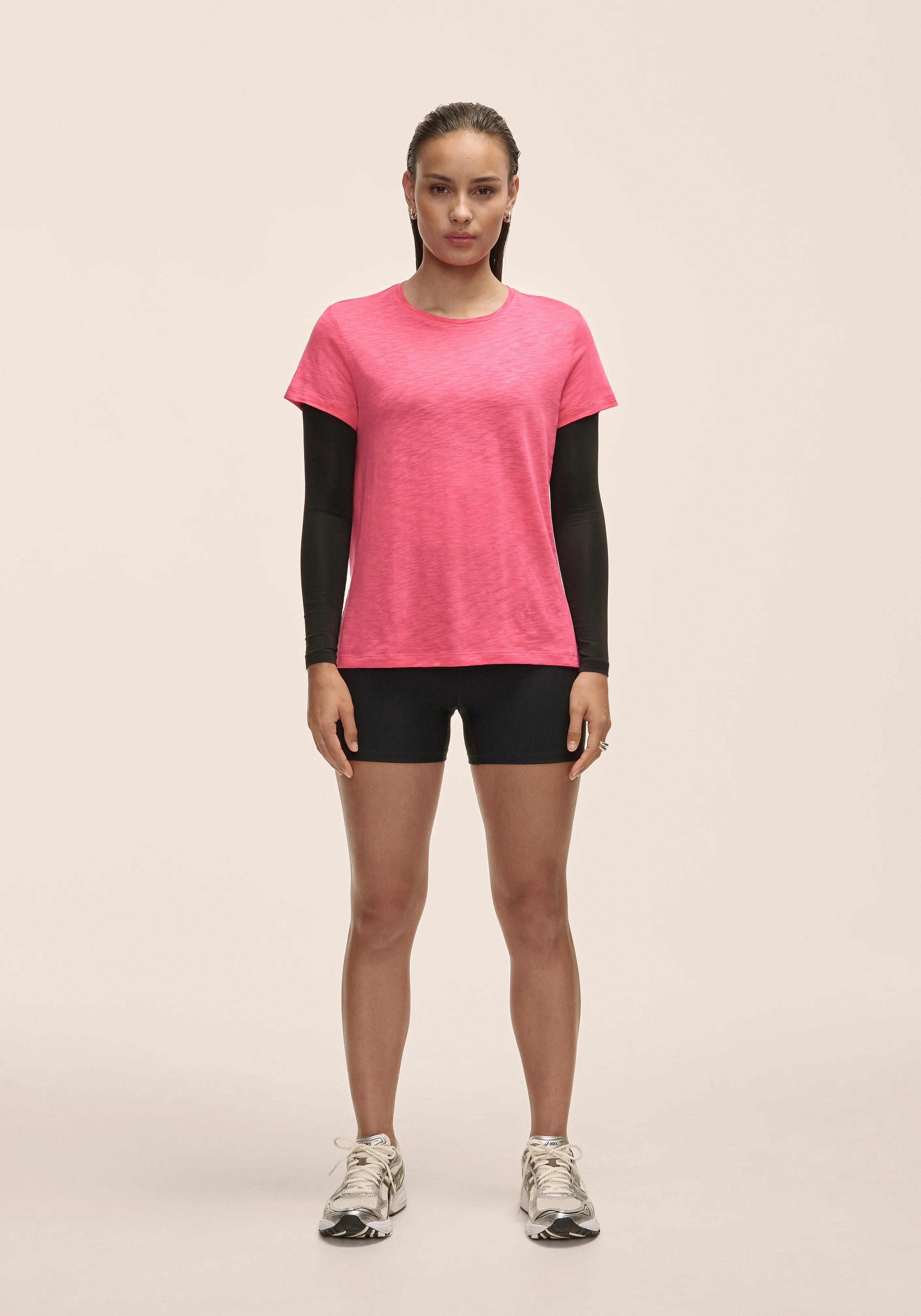 Casall Soft Texture Tee T-shirt Ruby Blush in Tencel