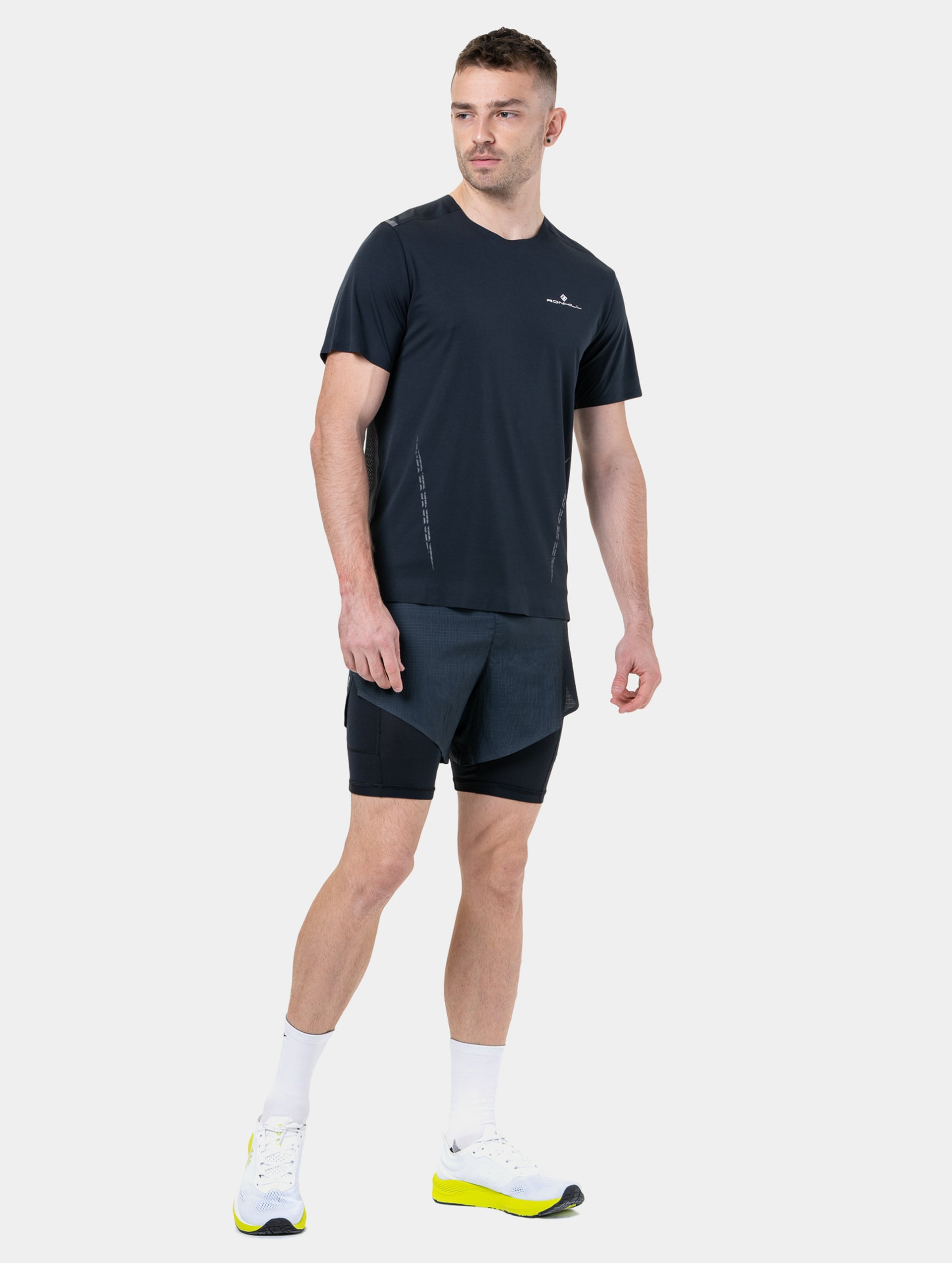 Ronhill Tech Race Twin Short pantaloncini gara neri