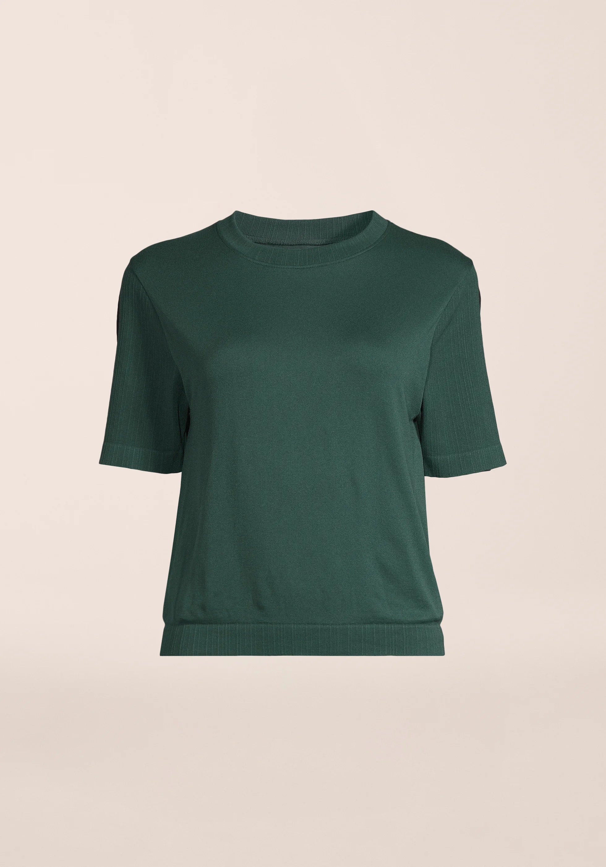 Casall Seamless Rib Sleeve maglietta Dark Pine elasticizzata