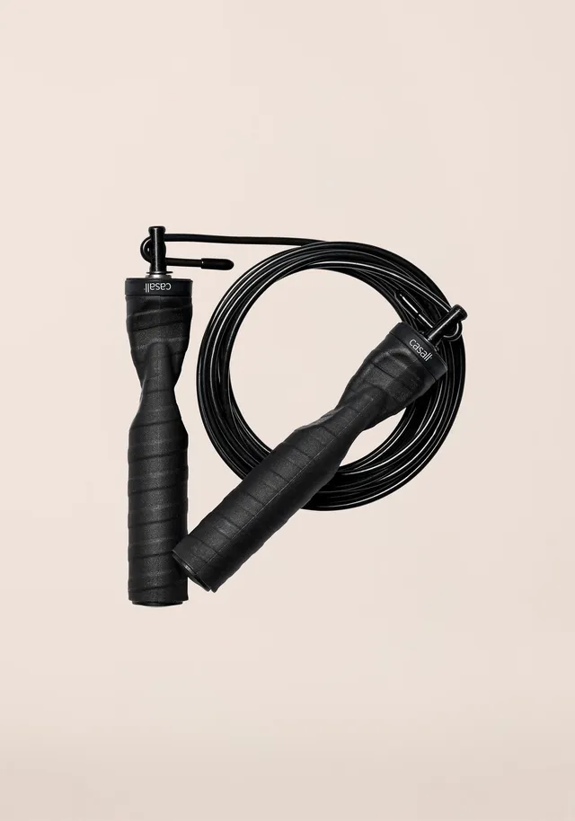 Casall Steel Wire Speed Rope corda salto nero regolabile