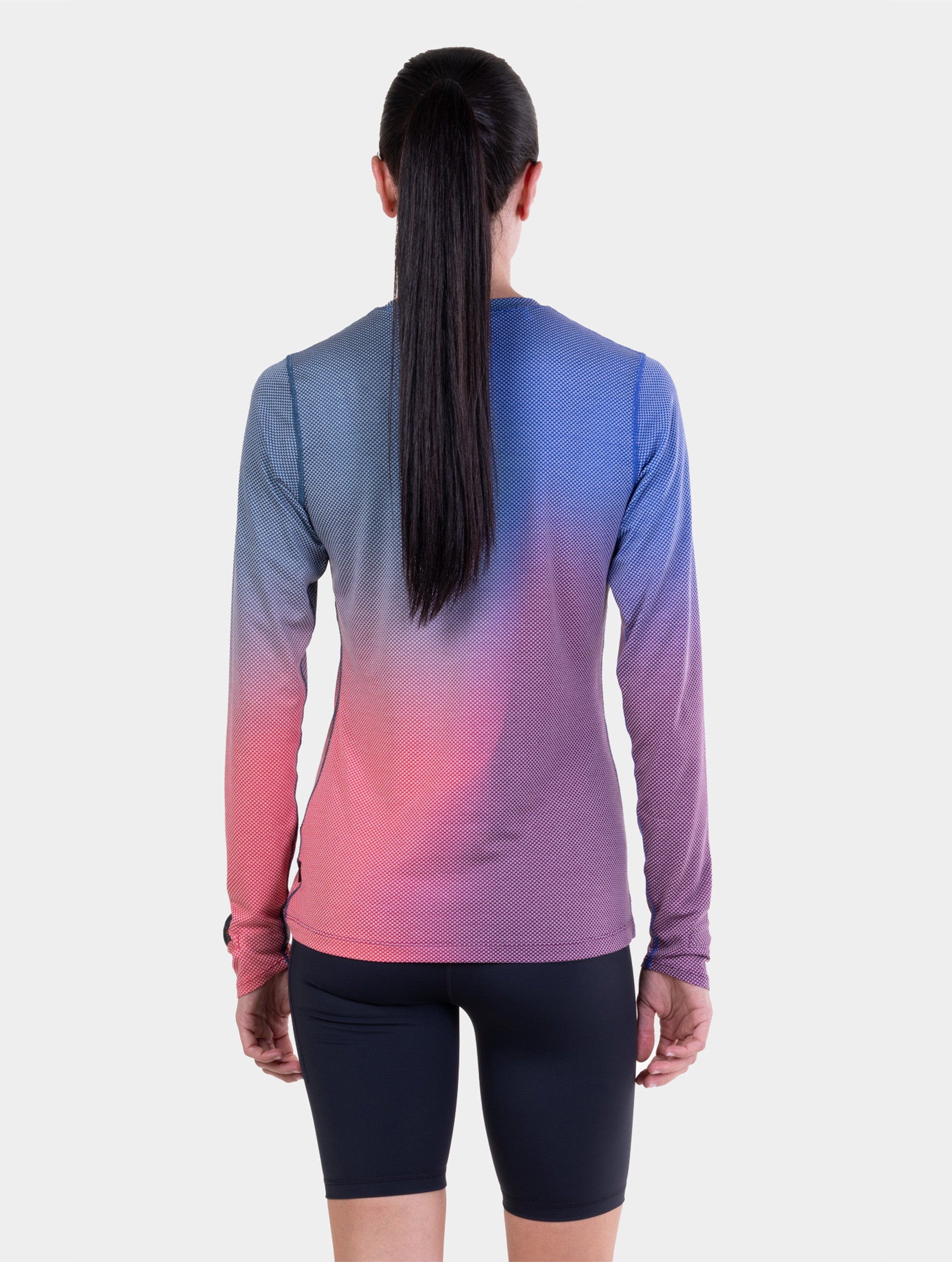 Ronhill Tech Golden Hour maglia donna Blue Violet manica lunga