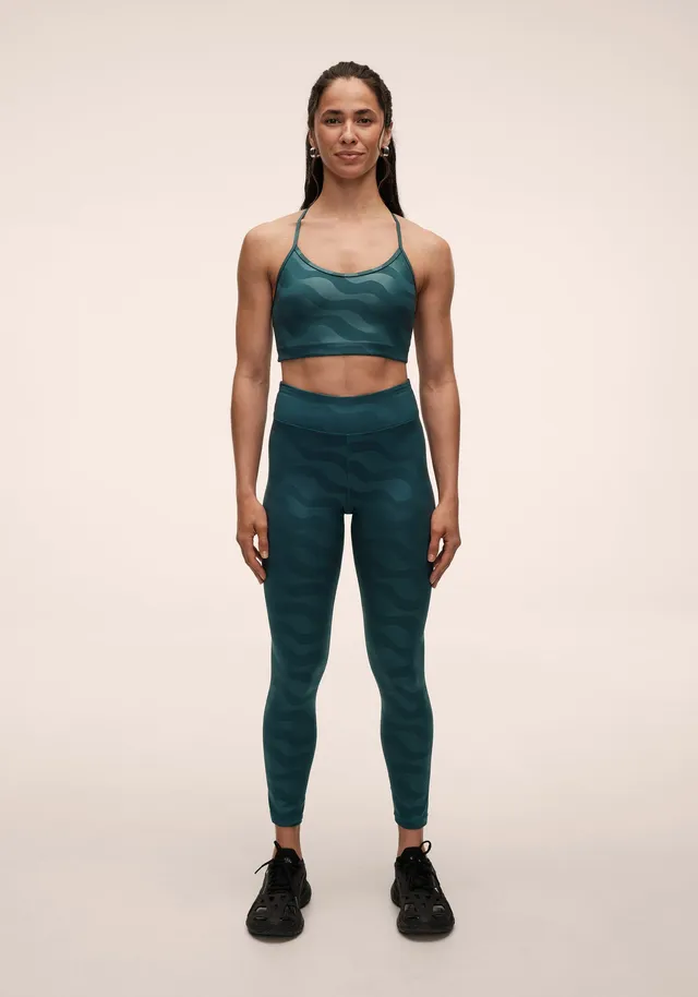 Casall Heat Printed High Waist Tights leggings Ocean Geo
