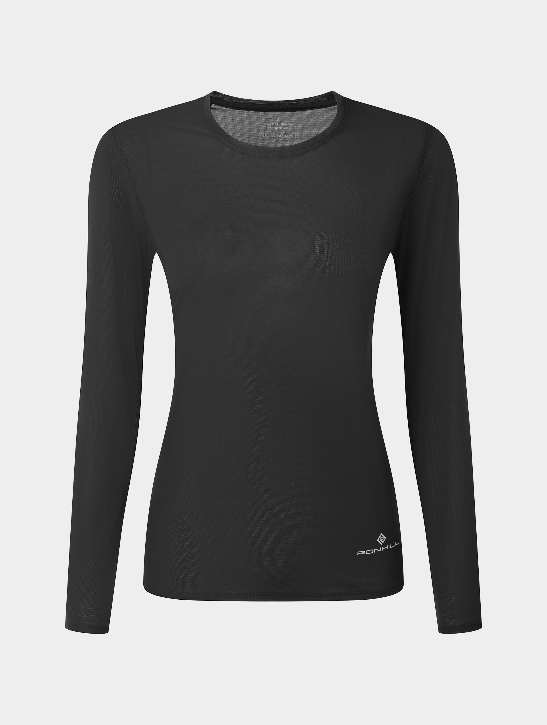 Ronhill Core maglia running manica lunga donna Nero traspirante