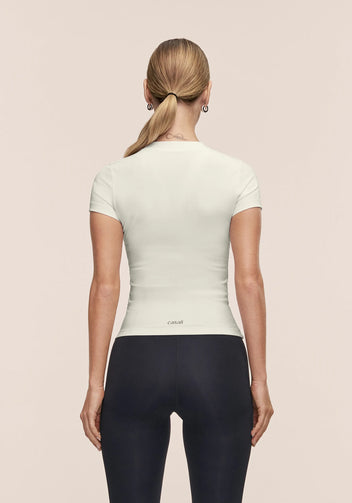 Casall Defined Rib Tee T-shirt Misty Green Elasticizzata
