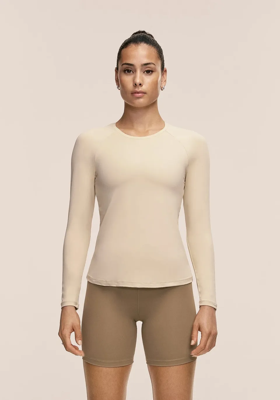 Casall Essential Long Sleeve maglia sportiva ecru