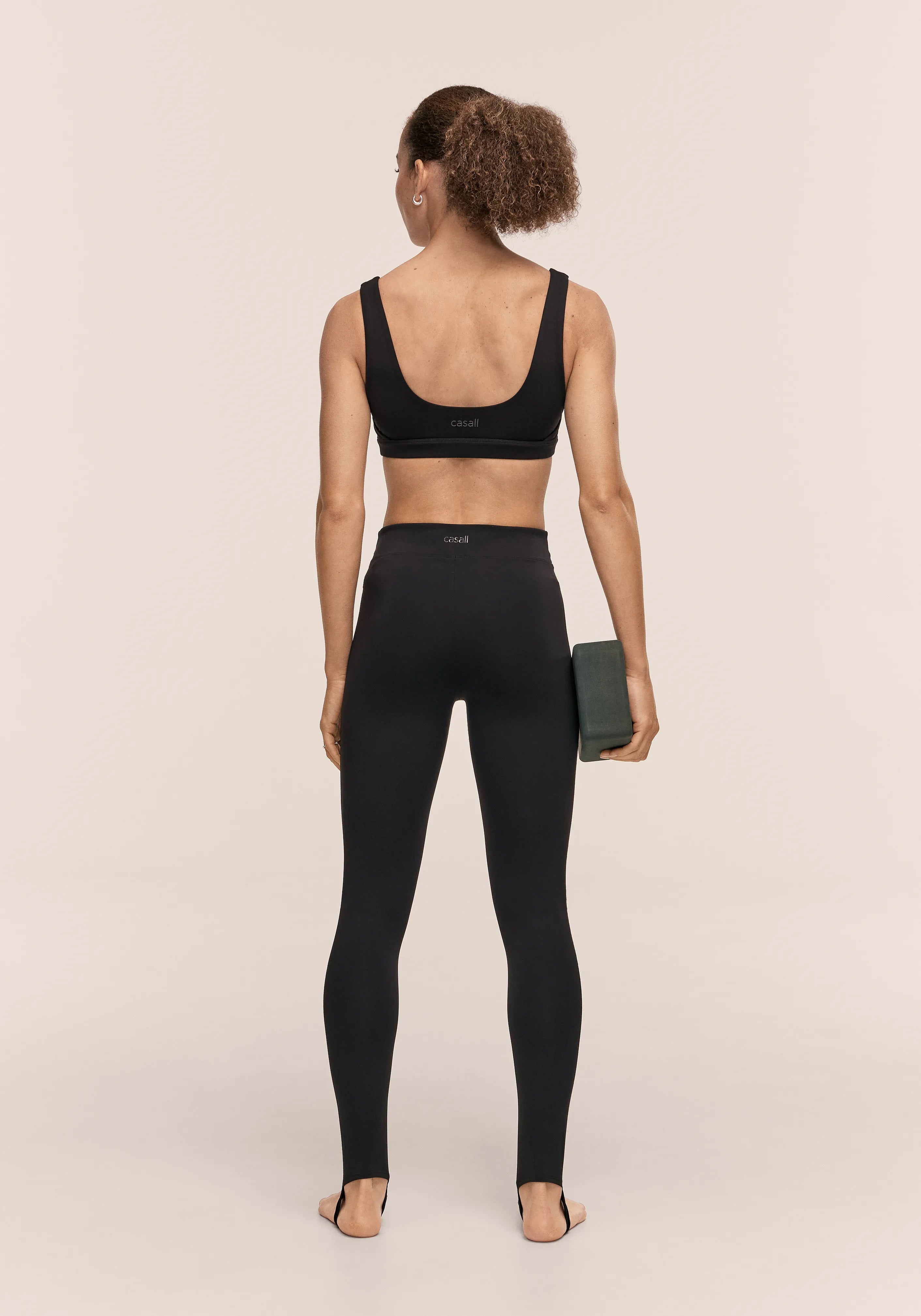 Casall Studio Ankle Tights leggings neri con staffa