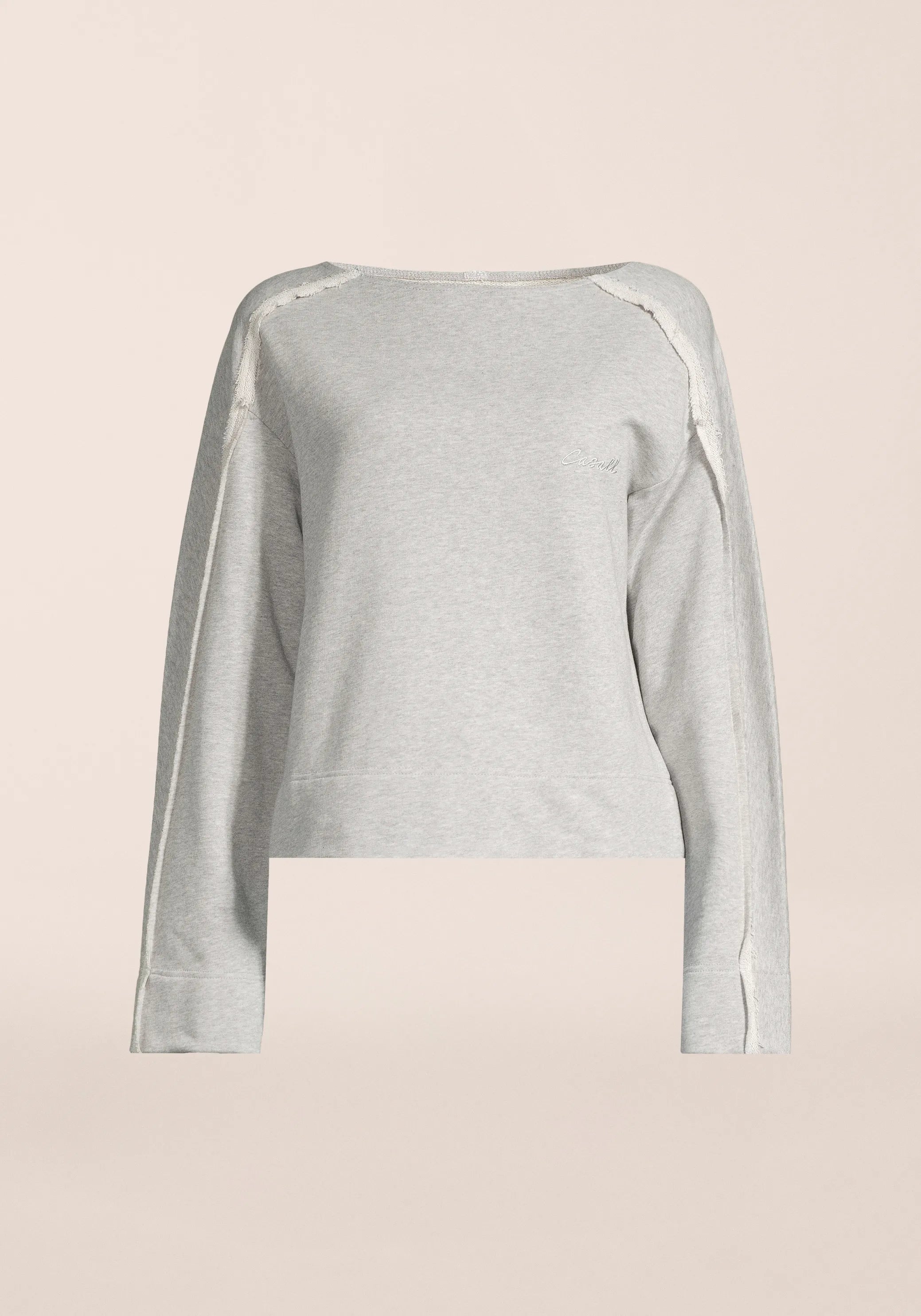 Casall Reversed Seam Terry Crew Felpa Grigio Melange cotone