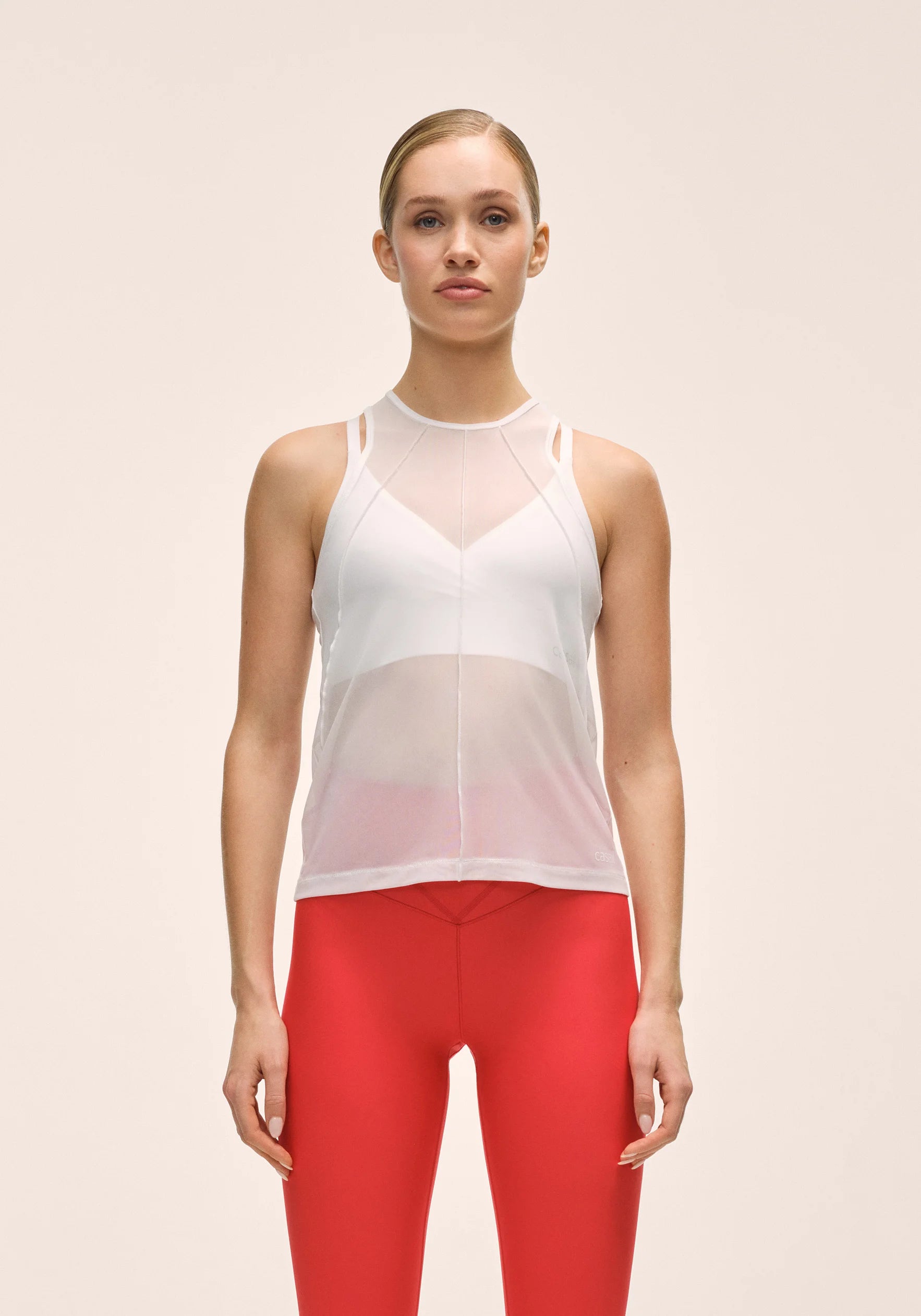 Casall Seam Detail Mesh Tank canotta Bianco mesh traspirante