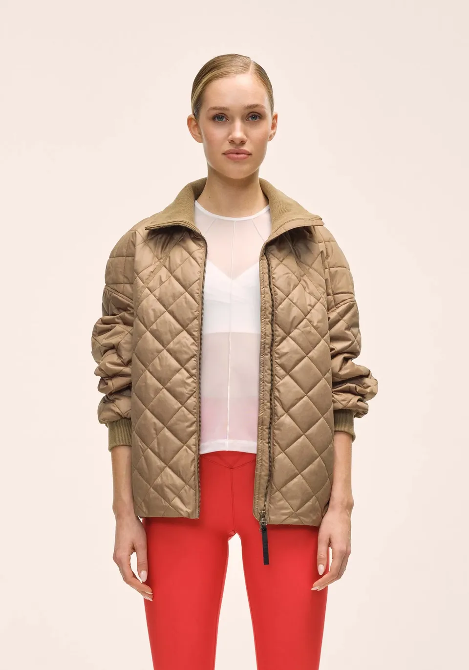 Casall Nordic Quilted giacca trapuntata light khaki idrorepellente