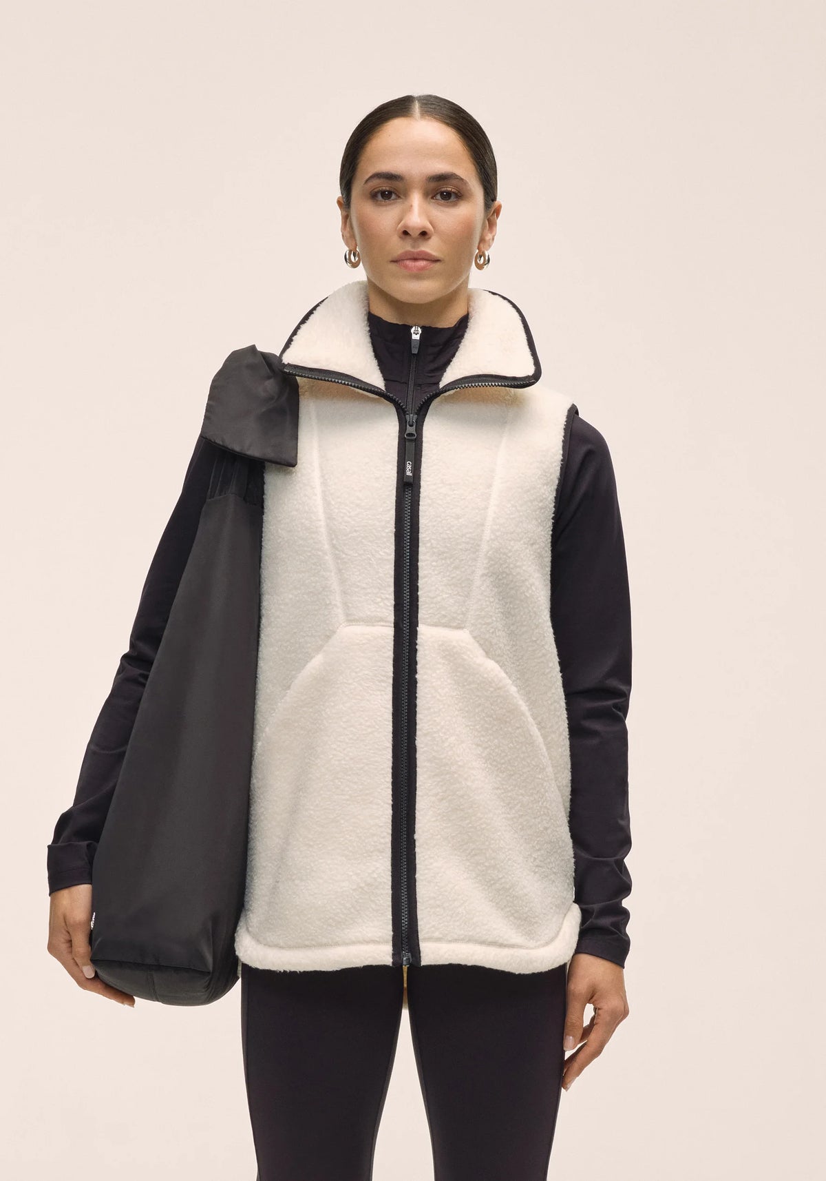 Casall High Collar gilet in pile bianco collo alto