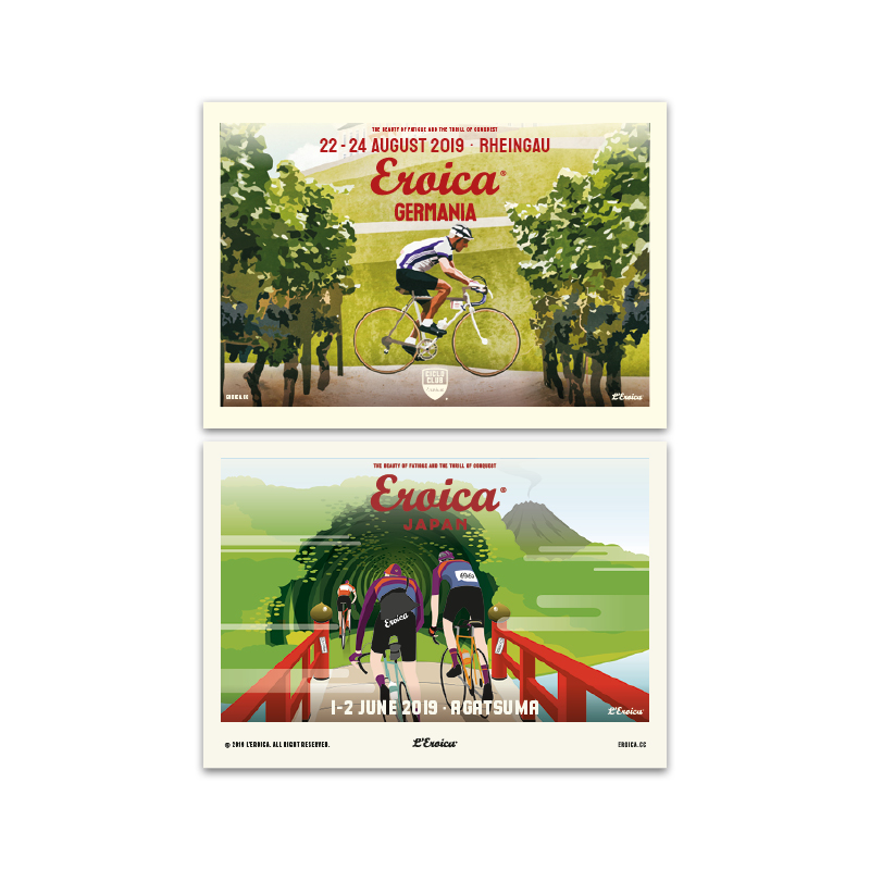 L'Eroica Set Cartoline 2019 Illustrazioni Storiche