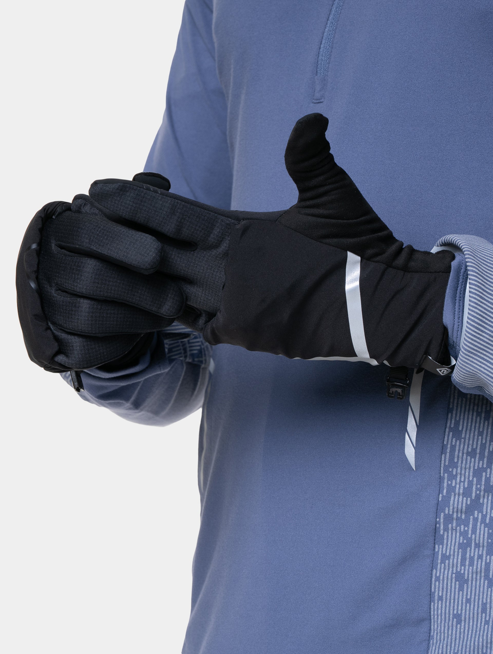 Ronhill Wind-Block Guanti Running Convertibili Neri