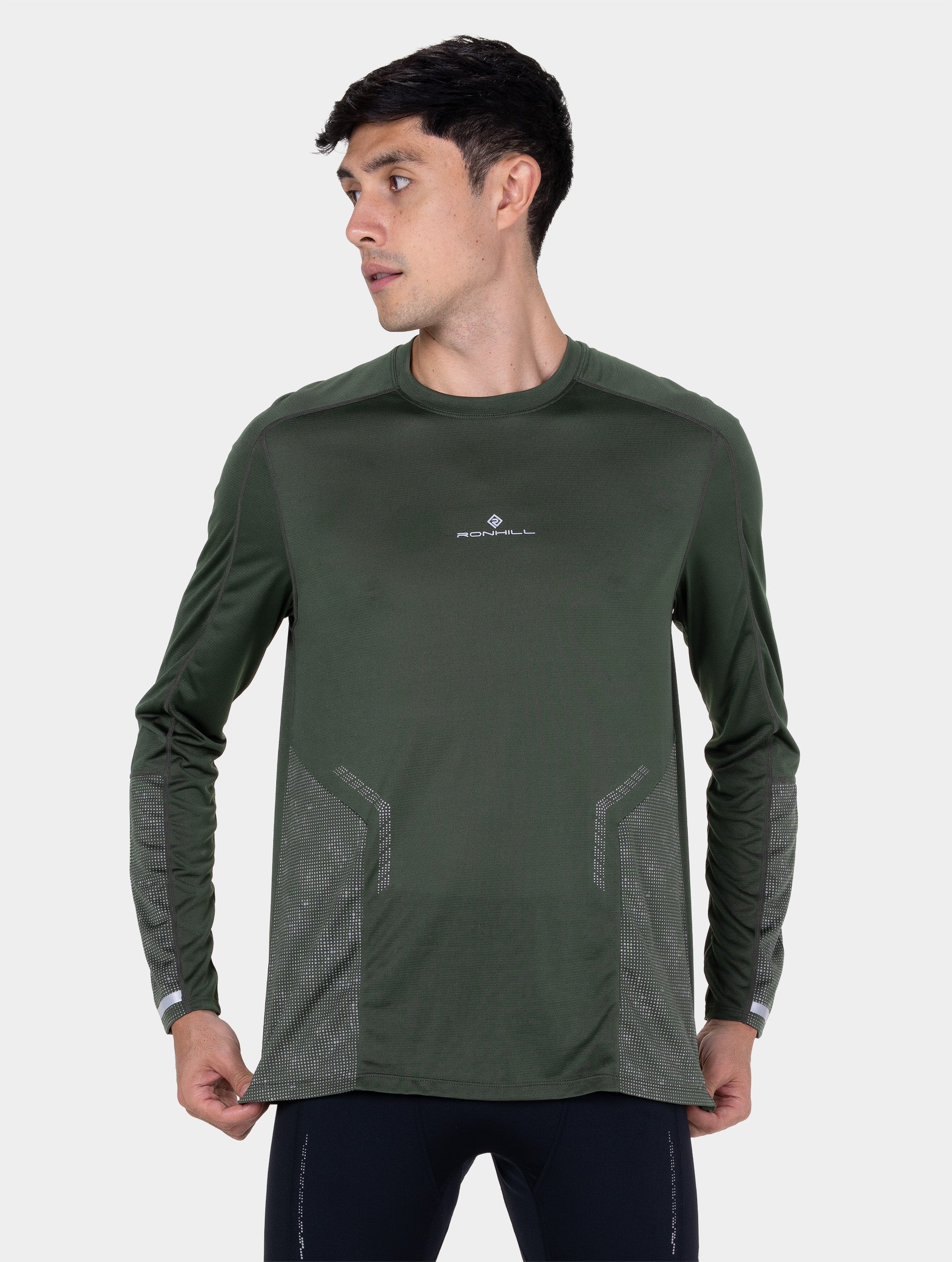 Ronhill Tech Reflect L/S Tee maglia manica lunga Glacier riflettente
