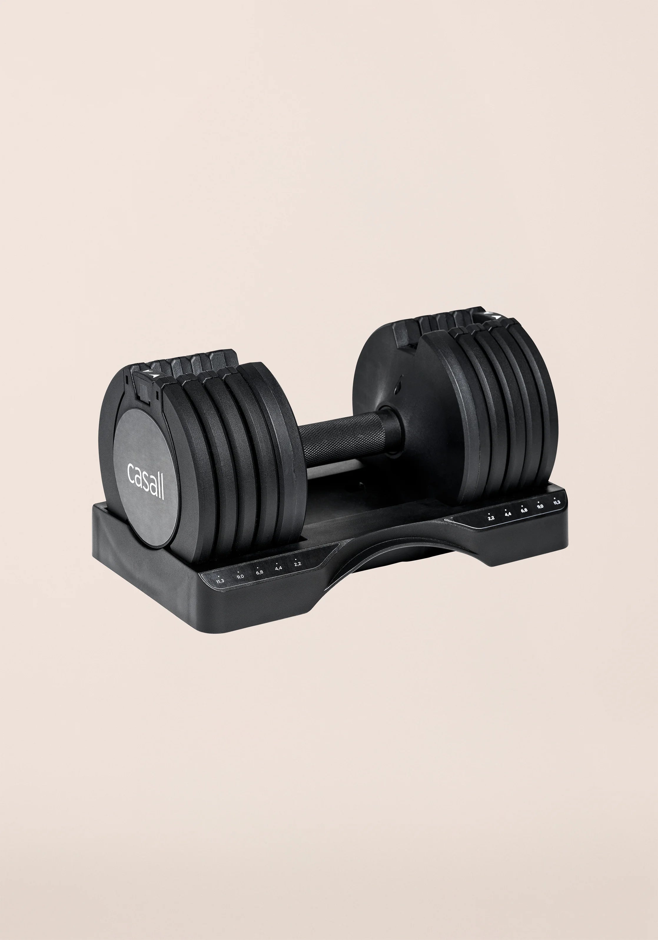 Casall Adjustable Dumbbell Set manubrio nero 2-11 kg con base