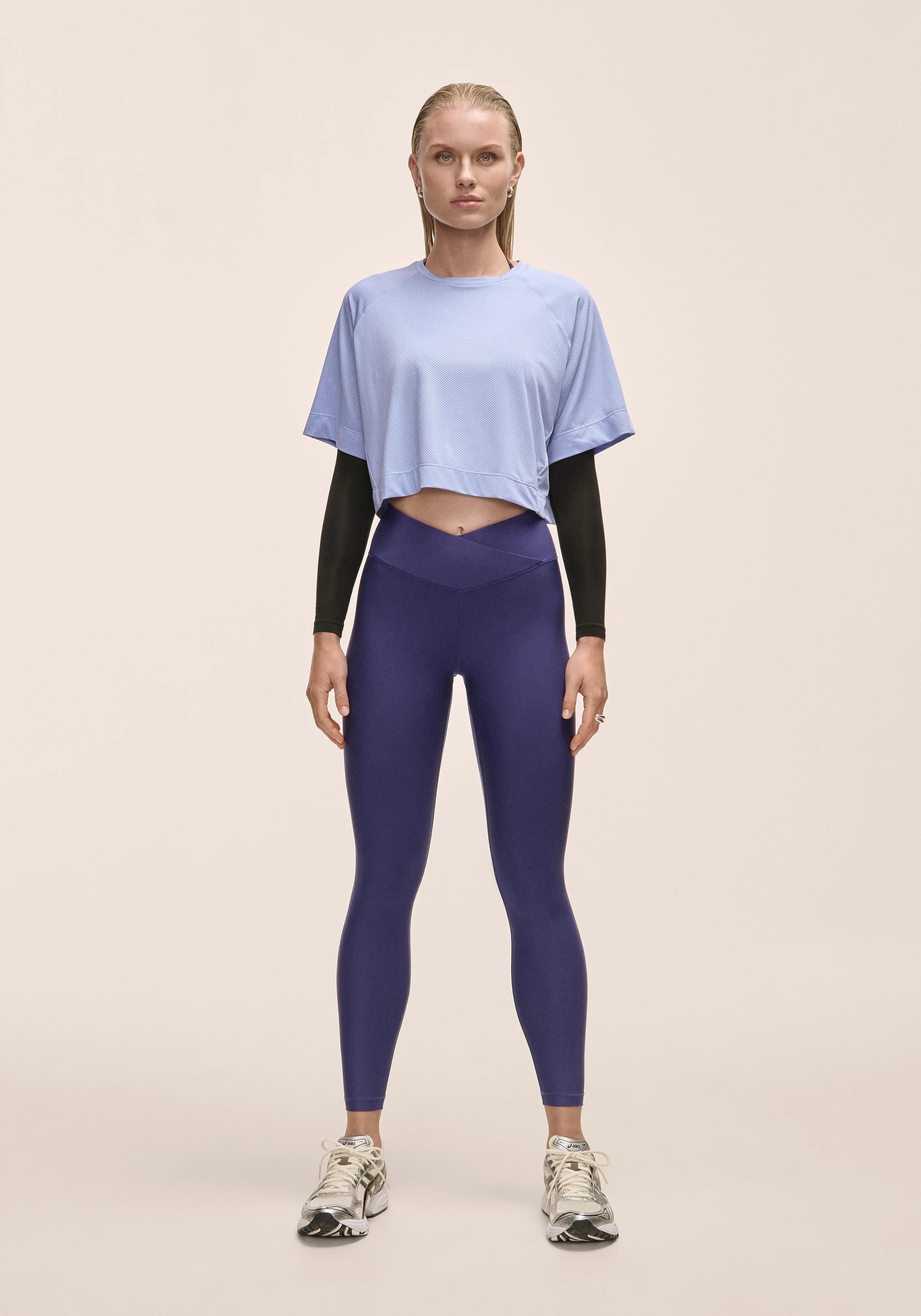 Casall Overlap High Waist leggings donna viola vita alta