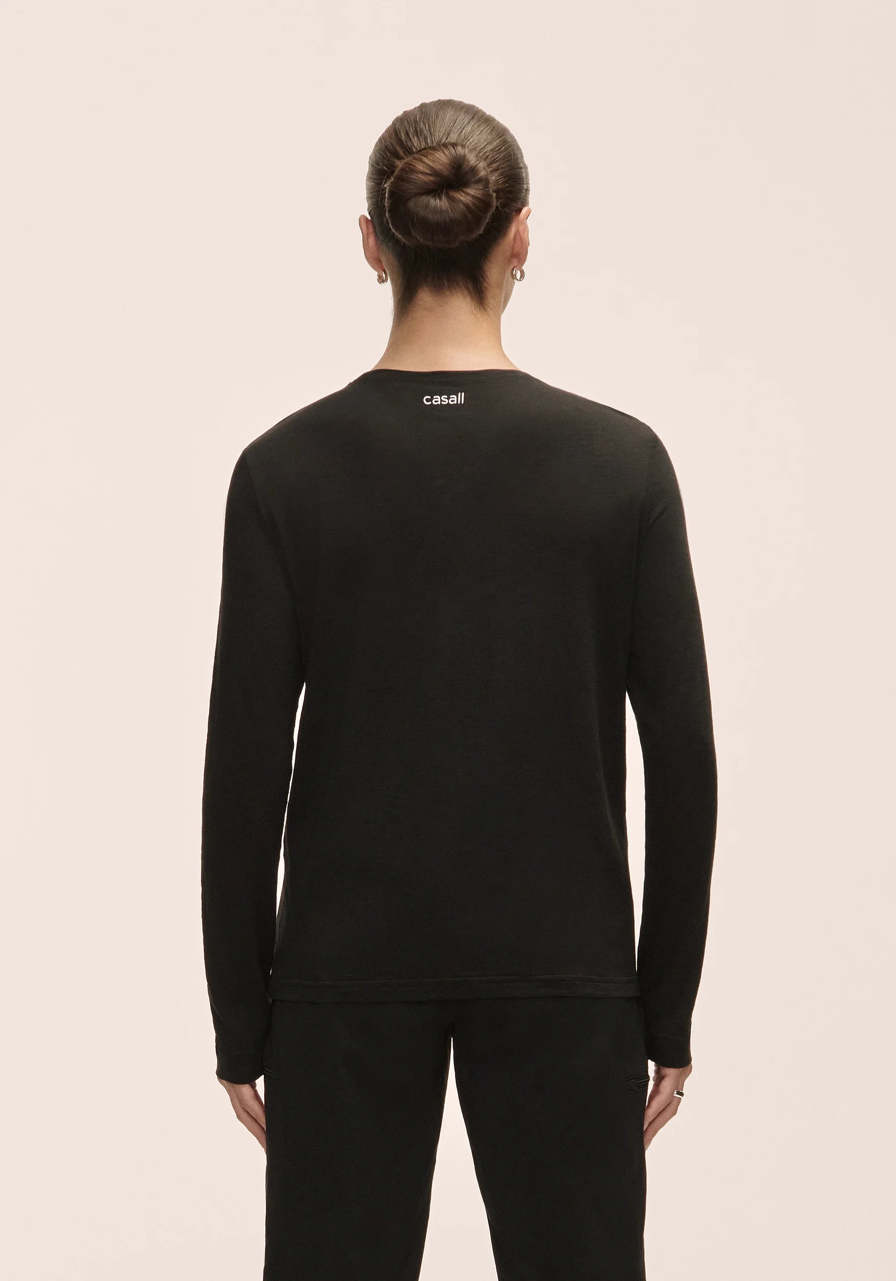 Casall Soft Texture Long Sleeve maglia Nera Tencel morbida