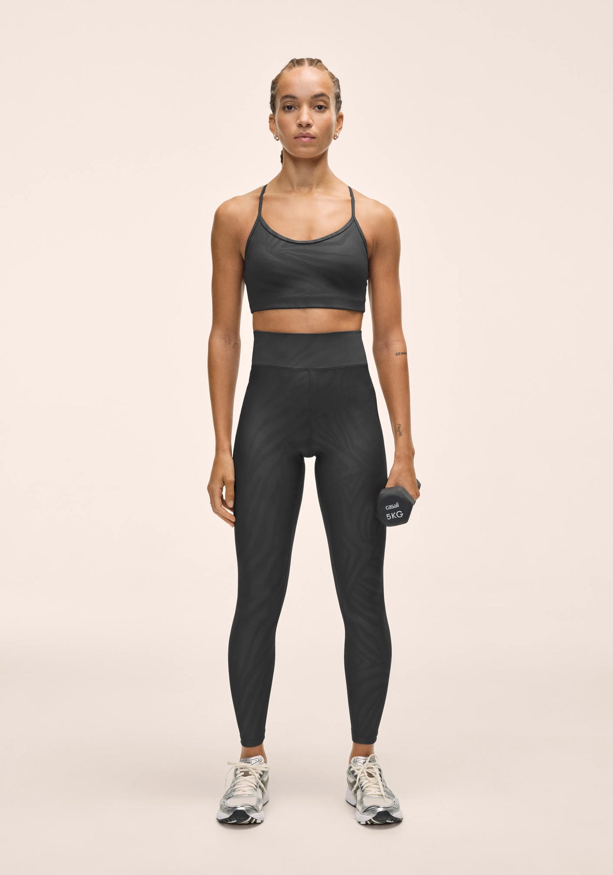 Casall Heat Printed High Waist Tights leggings zebra nero