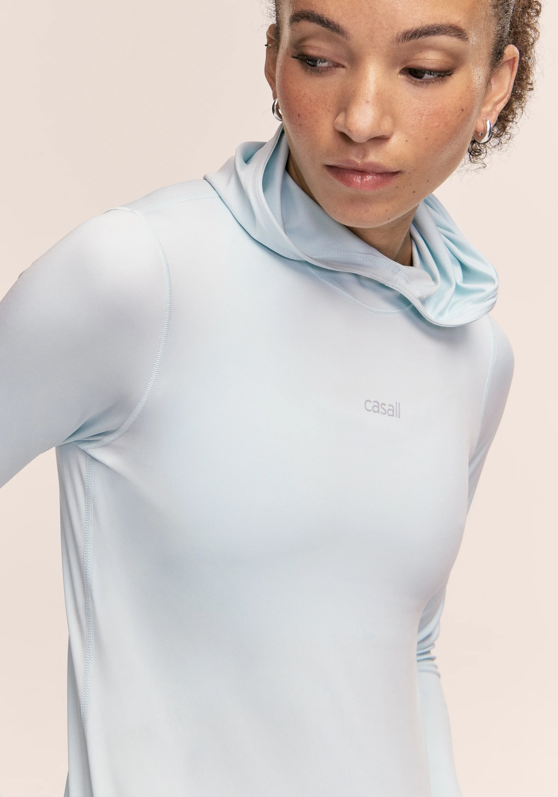 Casall Neat felpa hoodie aqua glow traspirante