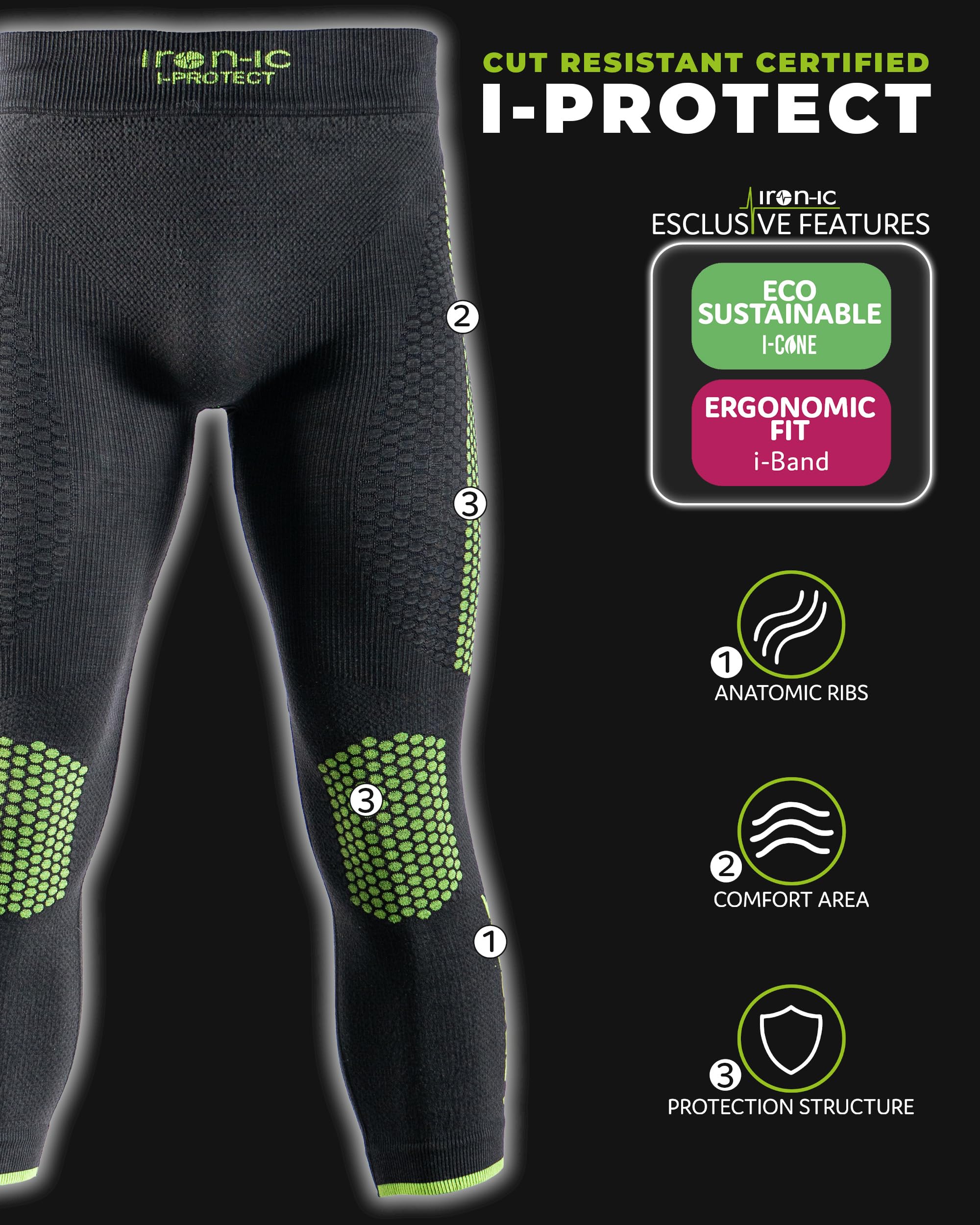 Iron-Ic I-Protect 600813 leggings 3/4 uomo S-M termici