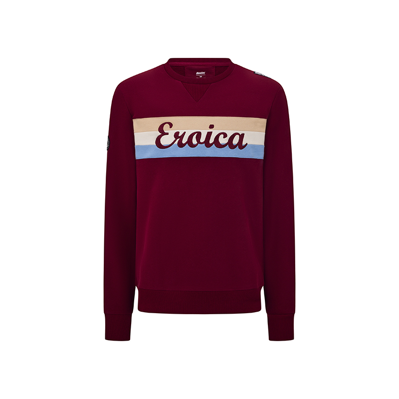 L'Eroica Timo felpa girocollo bordeaux cotone pesante