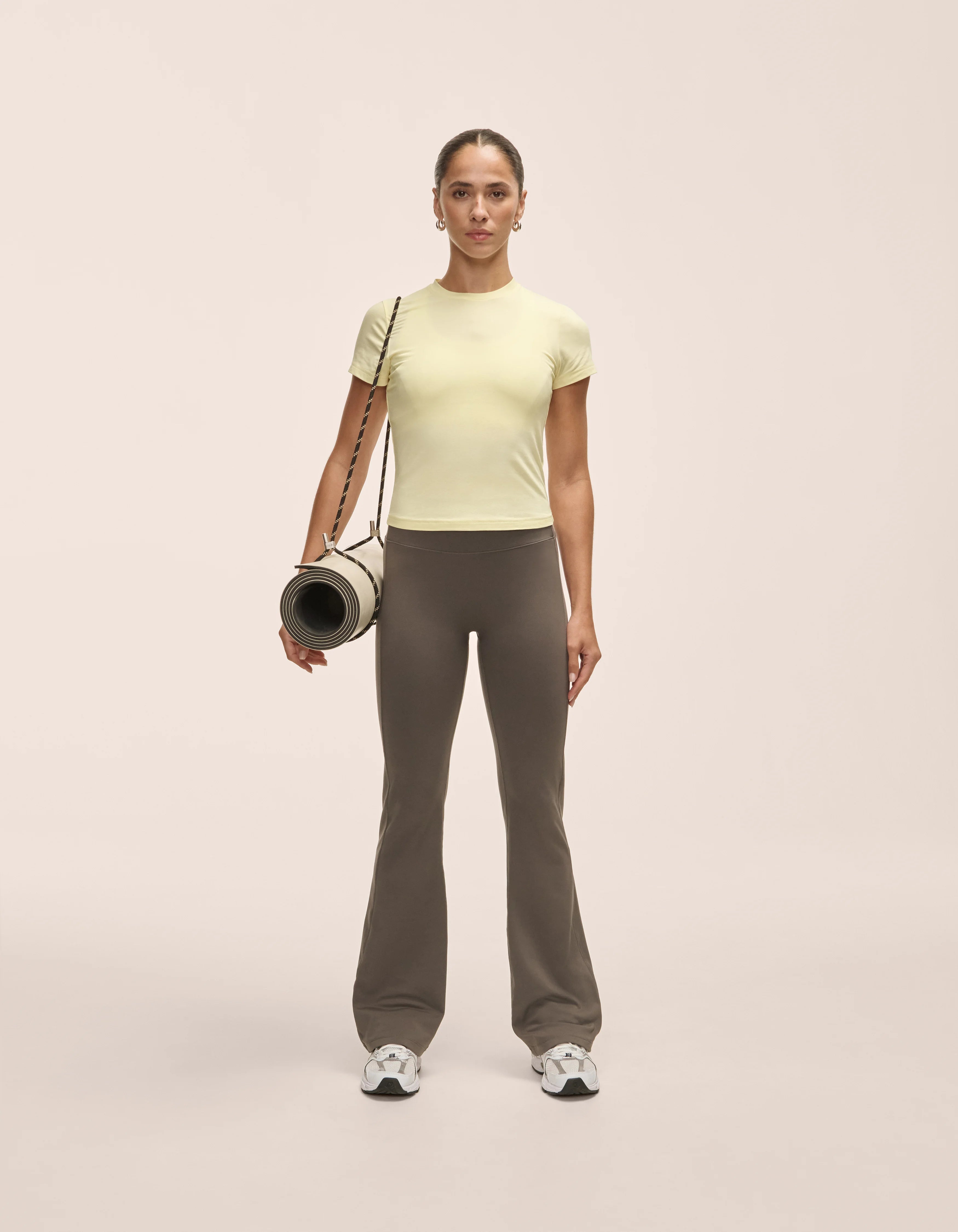 Casall Cotton Blend Slim Tee T-shirt Yellow Steam