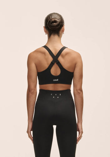 Casall Impact Zip reggiseno sportivo nero alto sostegno