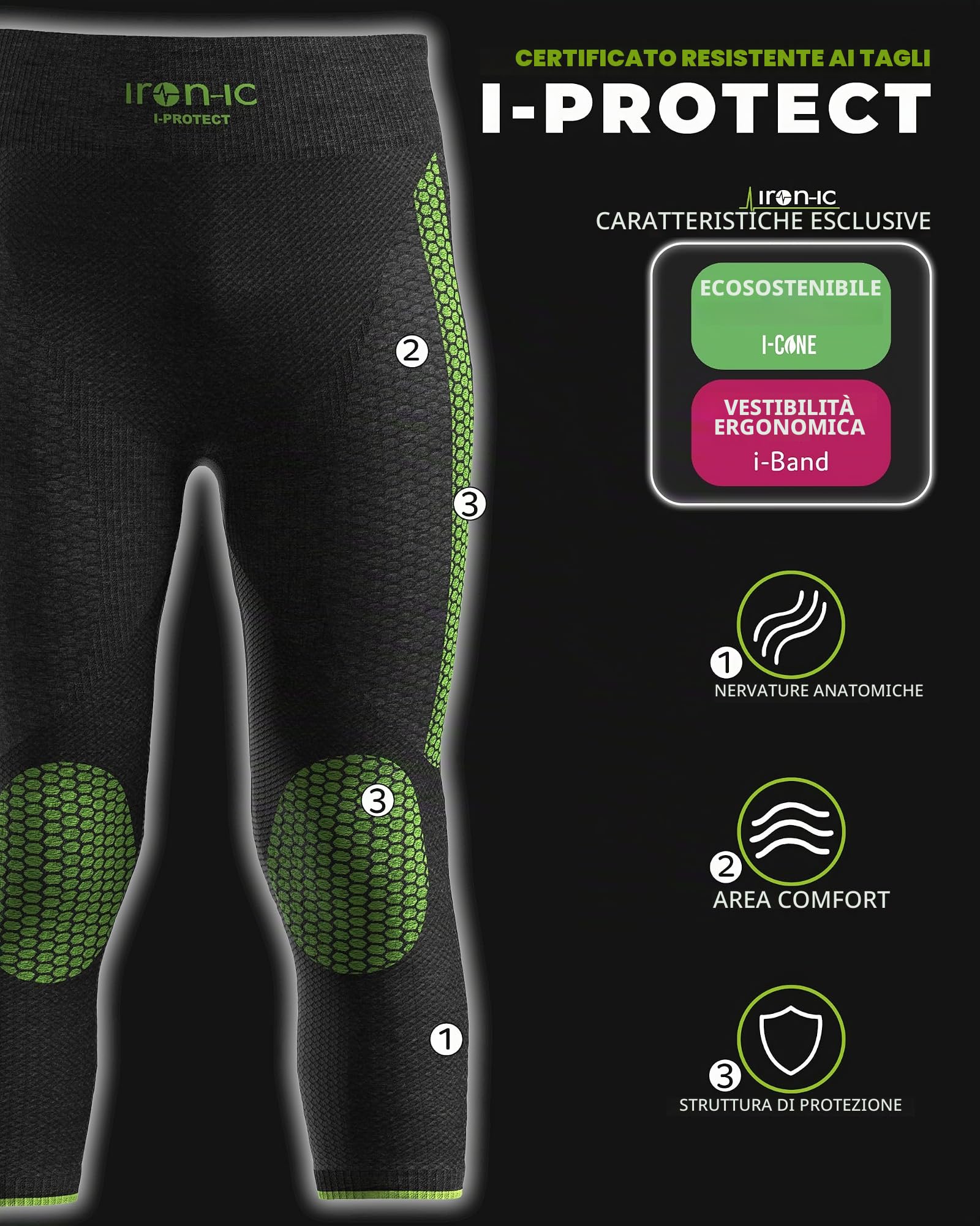 Iron-Ic I-Protect 600814 leggings 3/4 junior termici