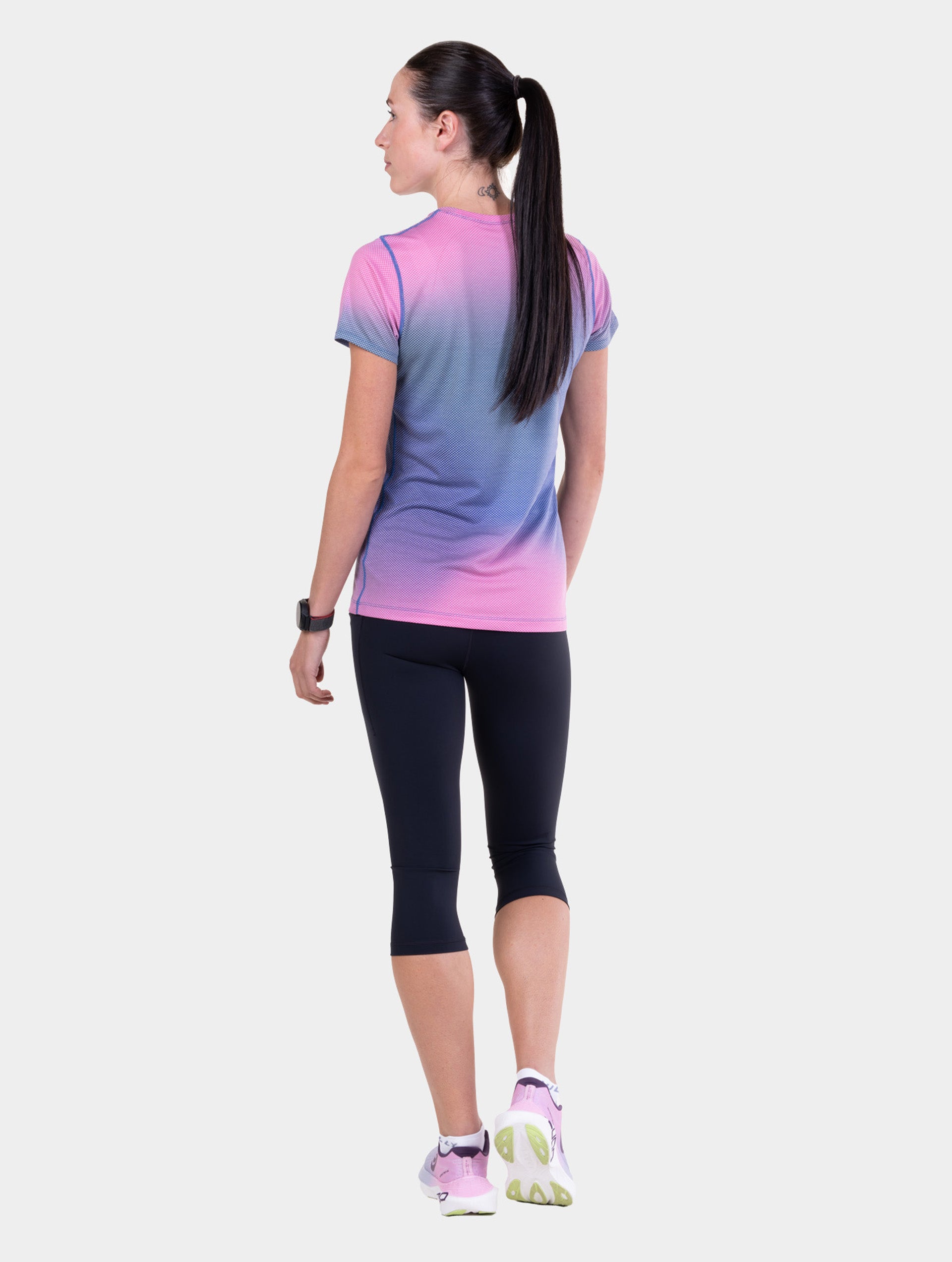 Ronhill Tech Golden Hour maglia corsa donna Orchid Glow traspirante