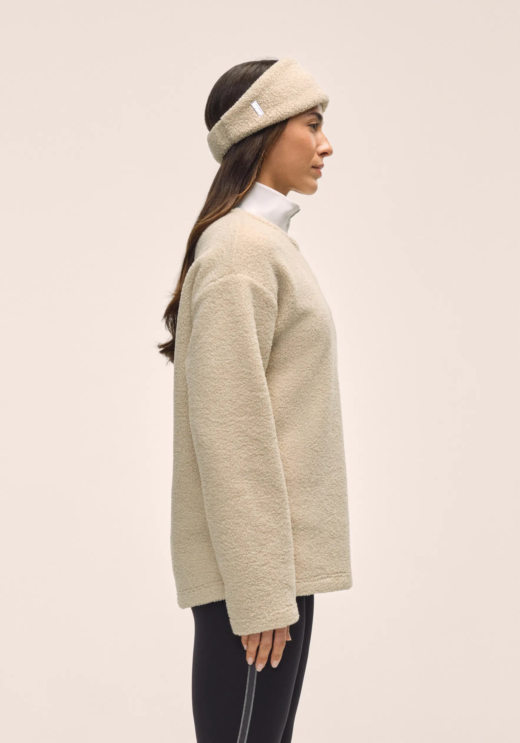 Casall Sherpa Long Sleeve Crew felpa ecru calda