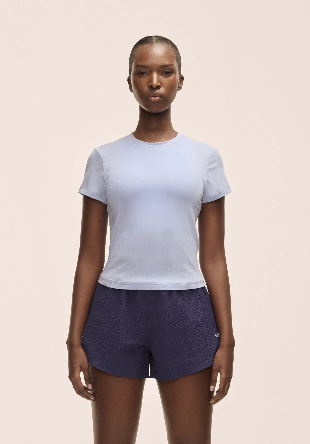 Casall Cotton Blend Slim T-Shirt Blueberry Mist cotone bio