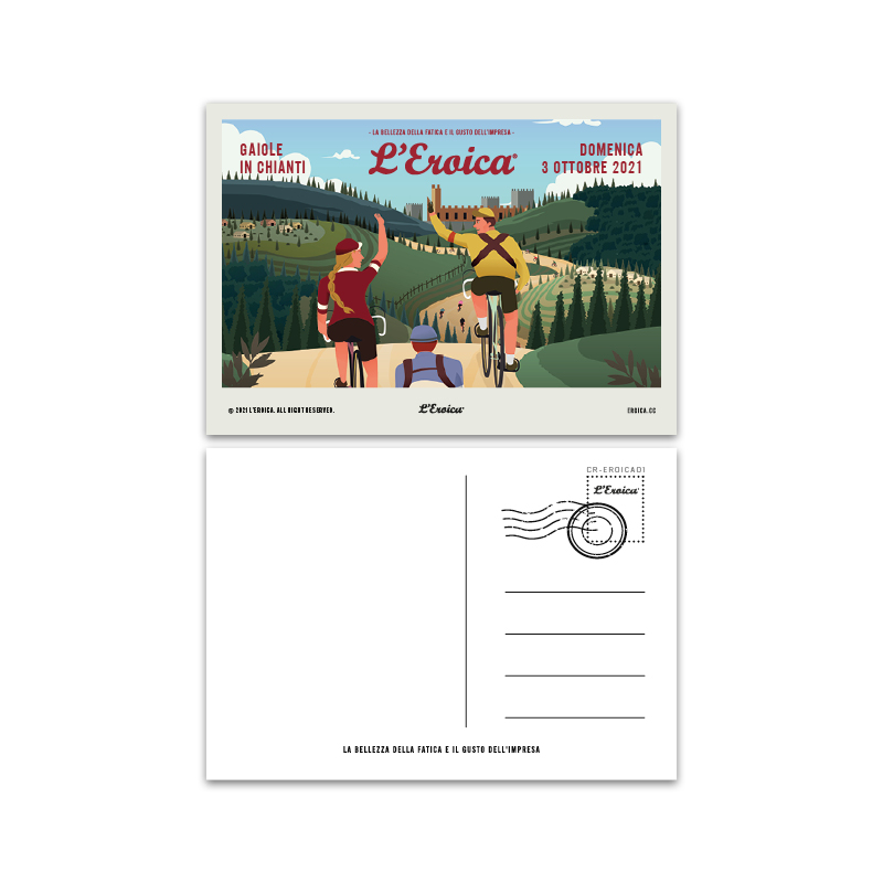 L'Eroica set cartoline 2021 illustrazioni storiche