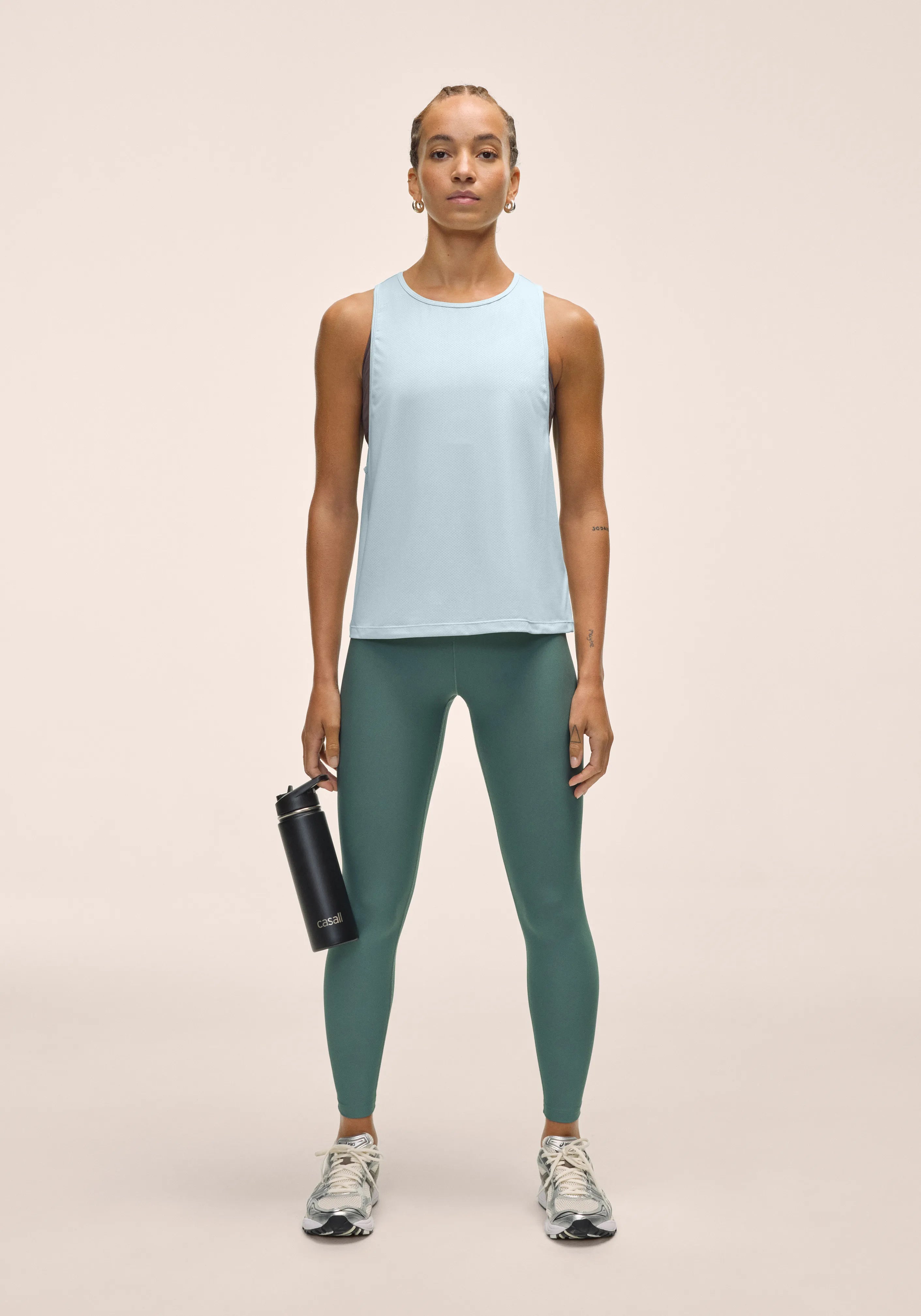 Casall Laser Mesh Flow Tank canotta sportiva azzurra mesh