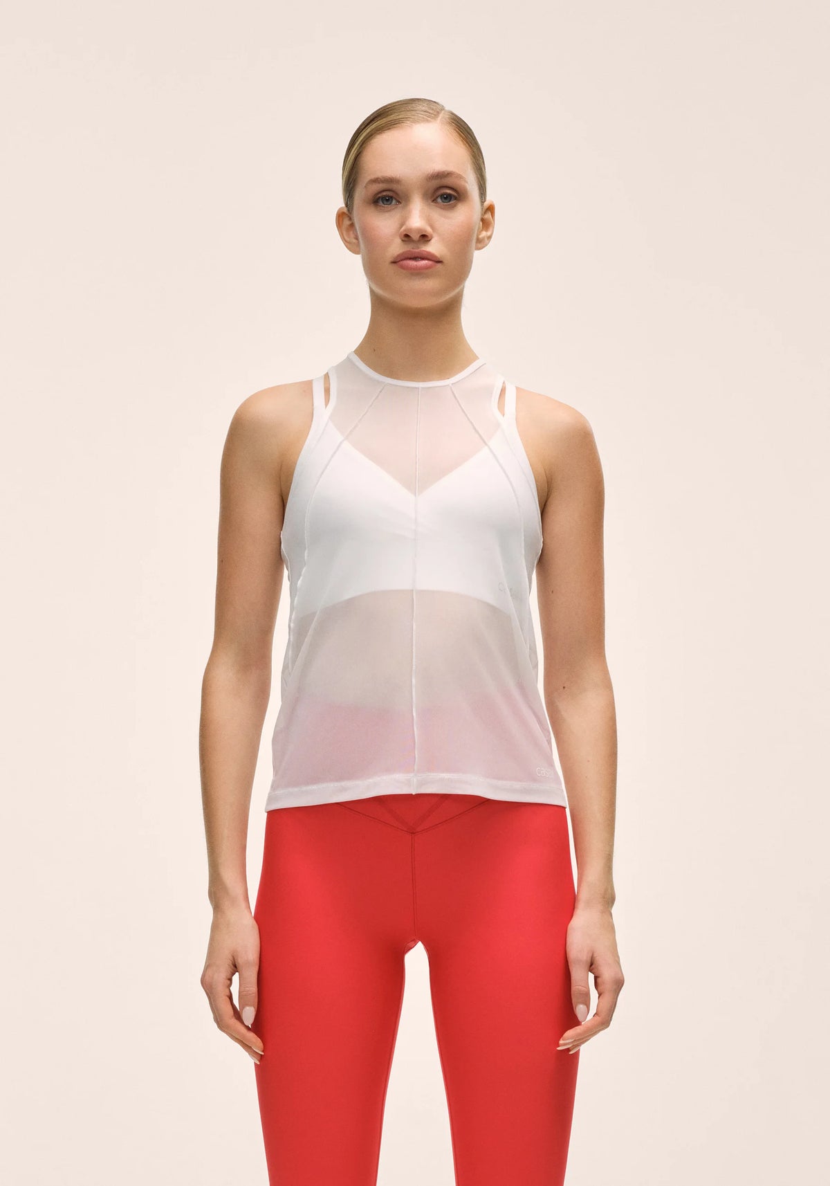 Casall Seam Detail Mesh Tank canotta Bianco mesh traspirante