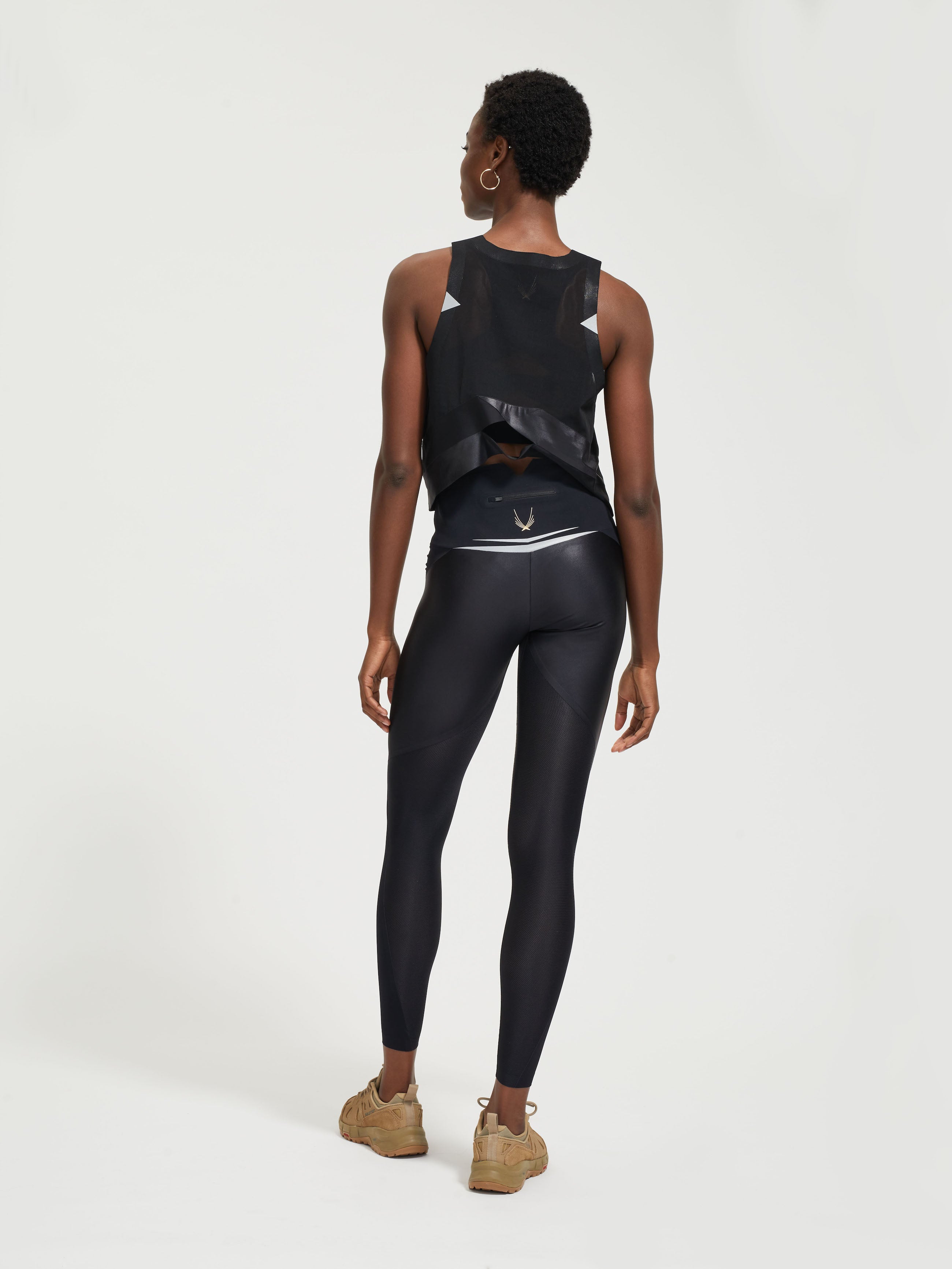 Lucas Hugh Axis Crop Tank canotta nera traspirante