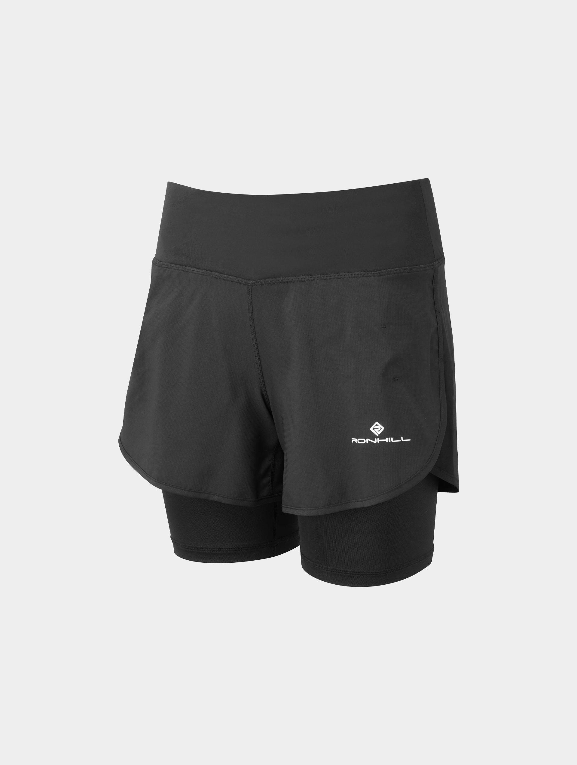 Ronhill Tech 4.5 Twin Short running All Black 2 in 1